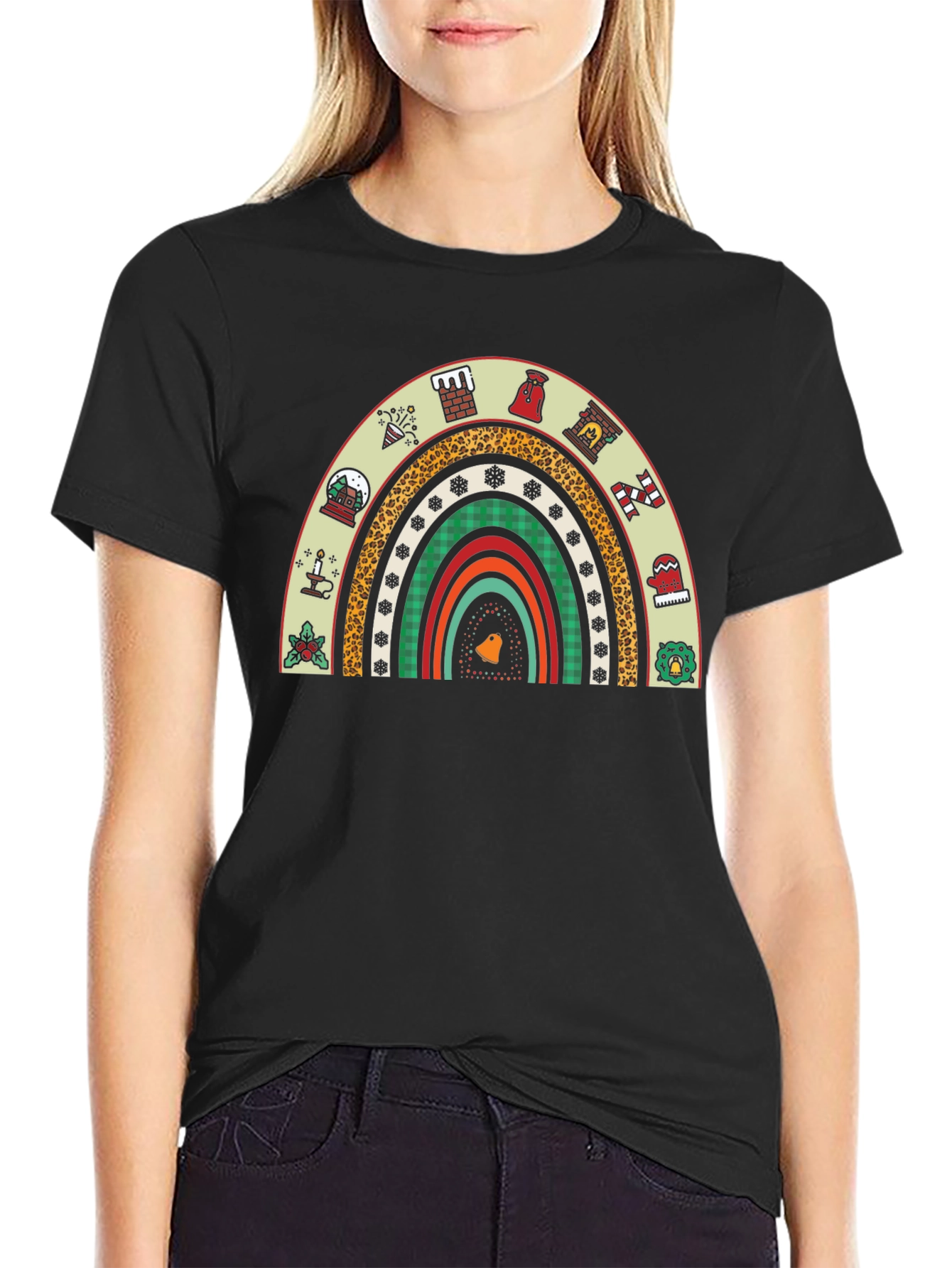 Festive Holiday Rainbow Graphic Tee