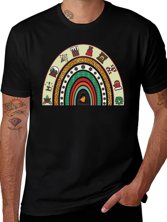 Festive Holiday Rainbow Graphic Tee