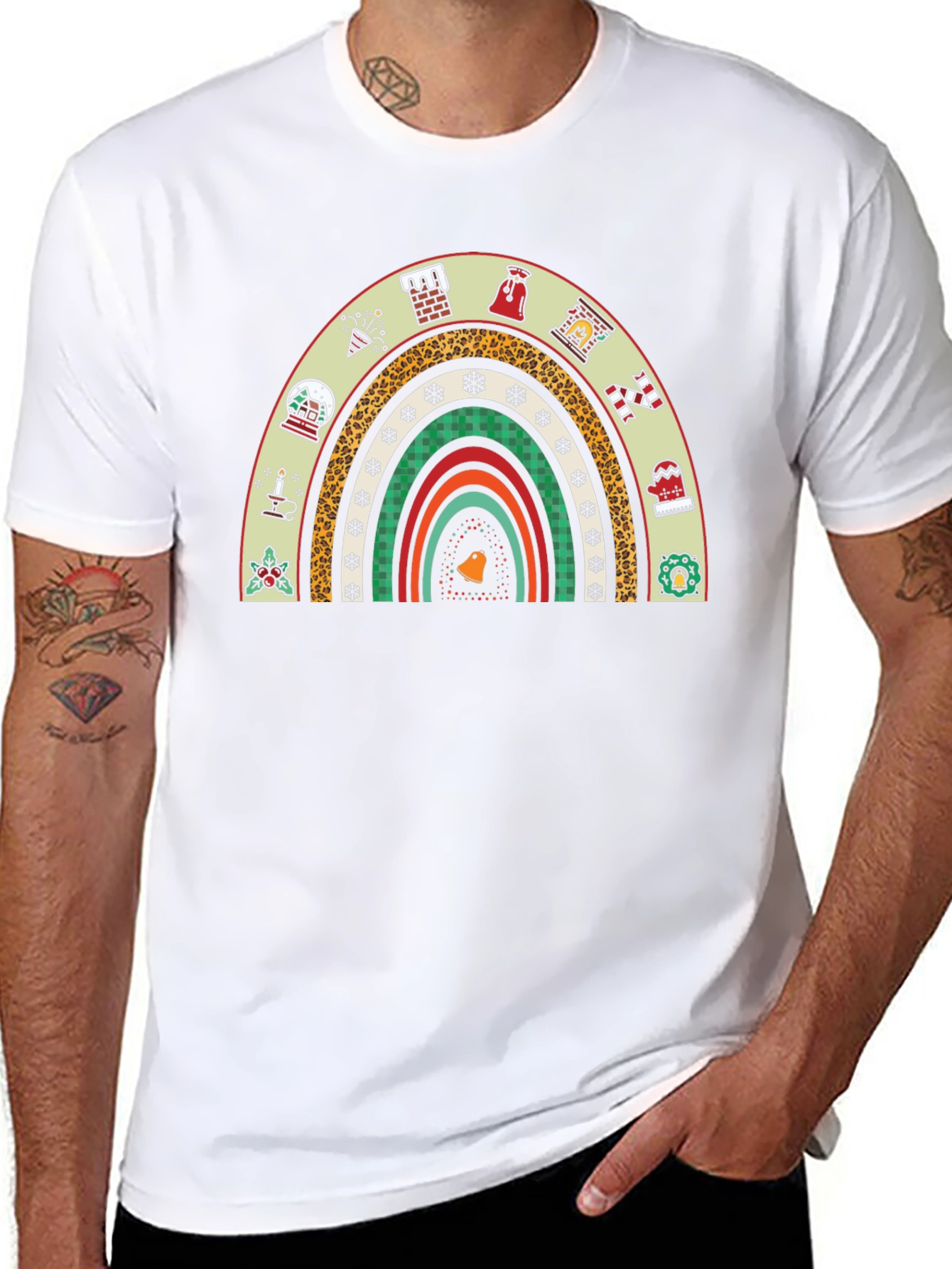 Festive Holiday Rainbow Graphic Tee