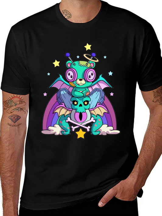 Fun Alien Bear & Dragon Graphic Tee