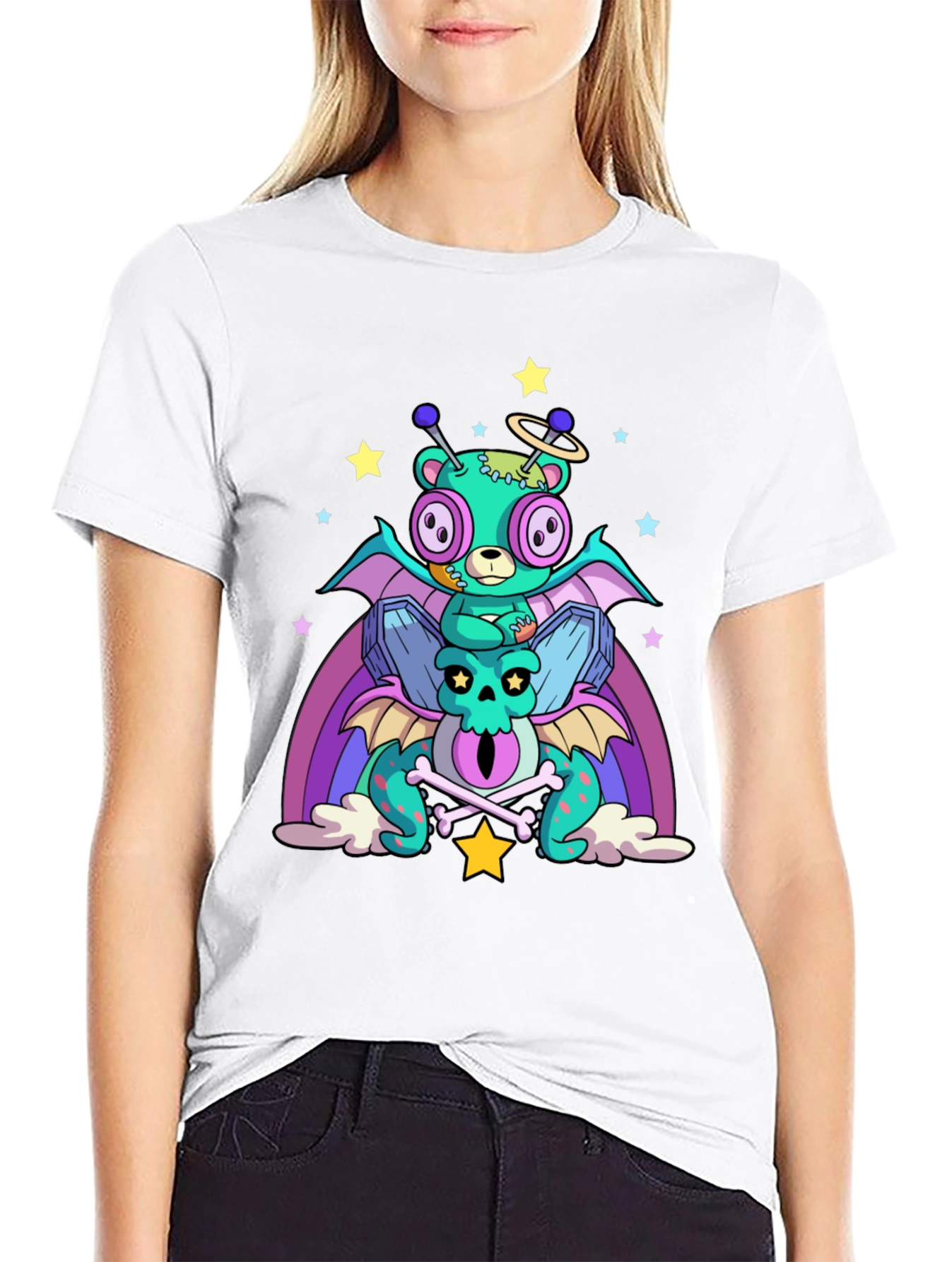 Fun Alien Bear & Dragon Graphic Tee