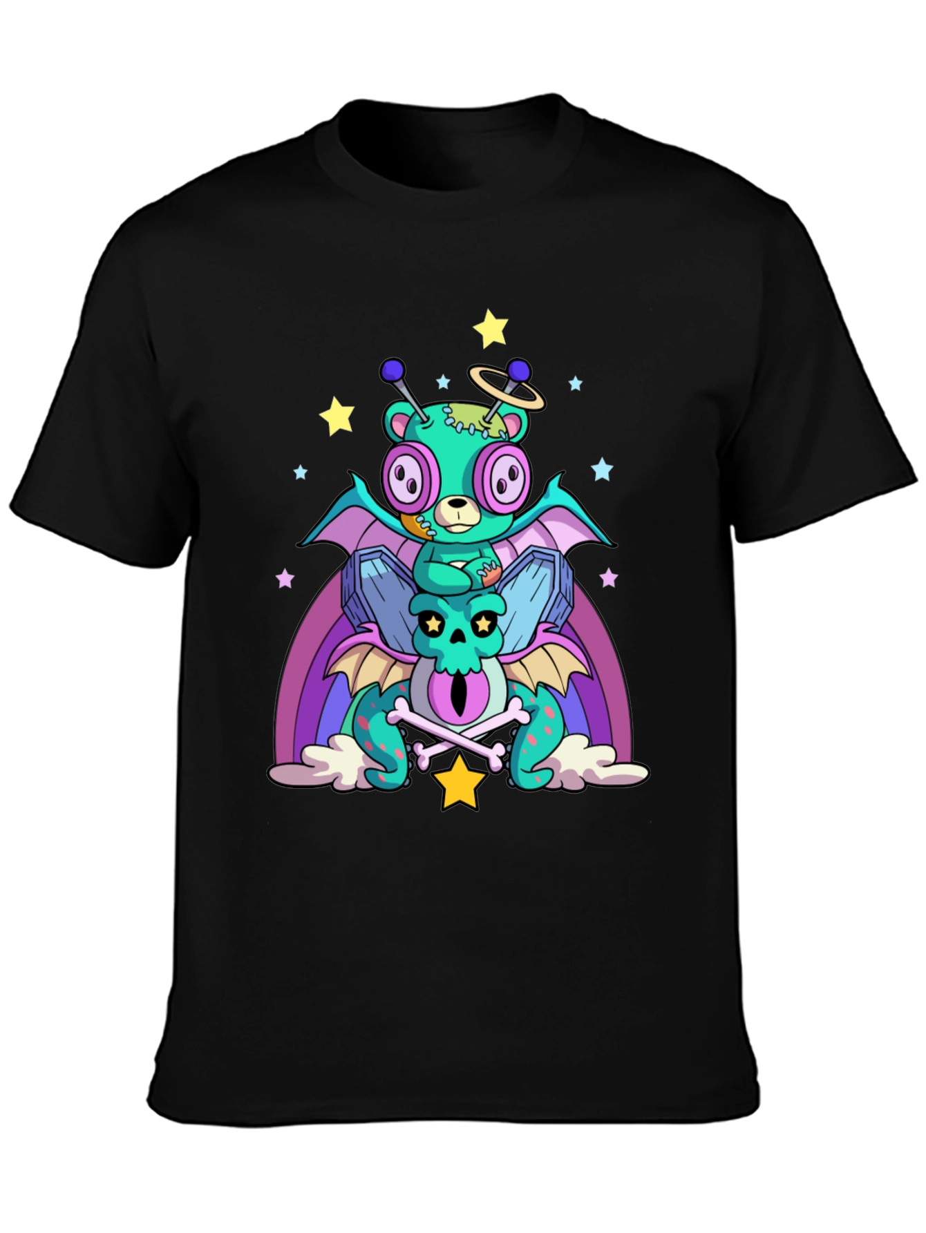 Fun Alien Bear & Dragon Graphic Tee