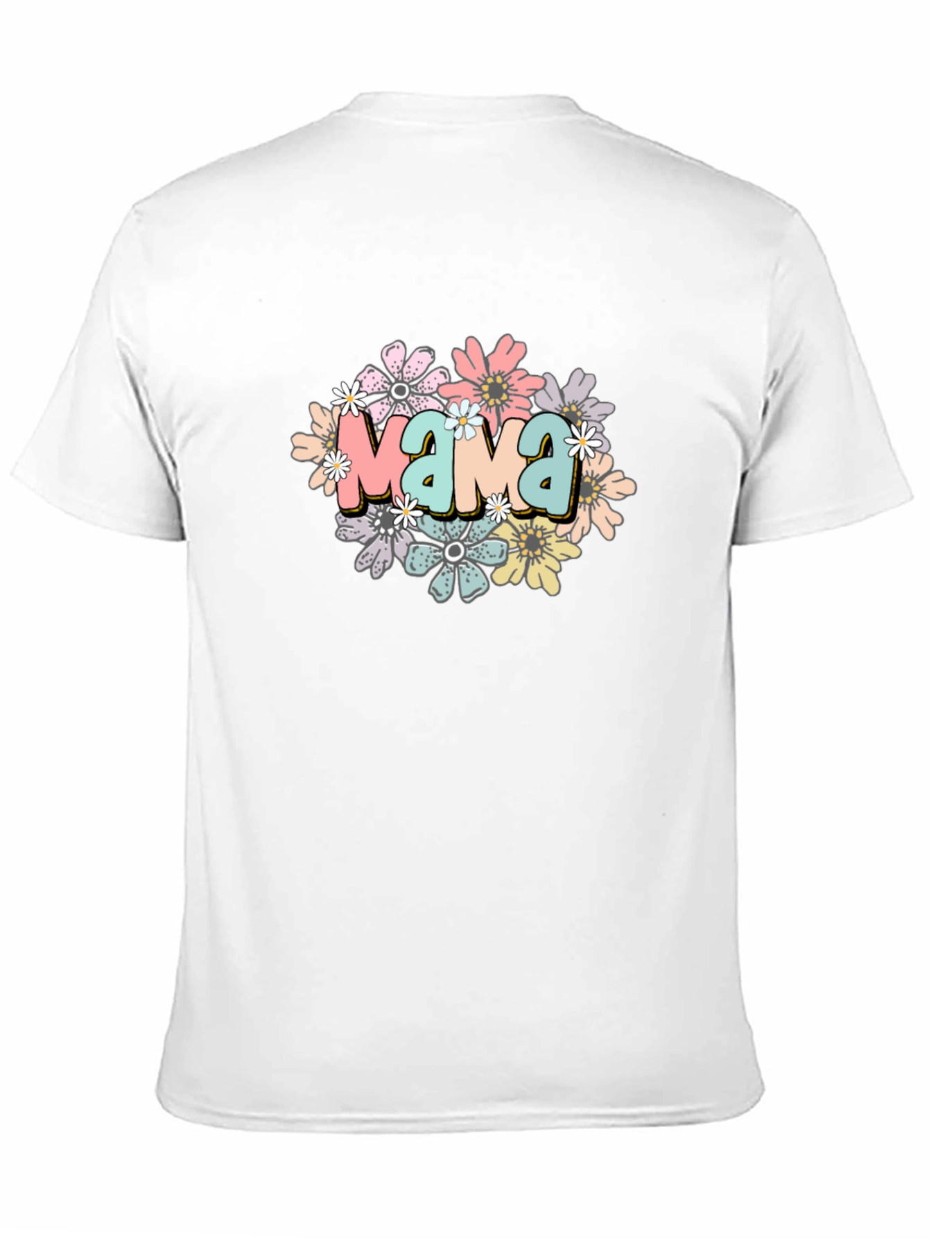 Mama Floral Graphic Black T-Shirt