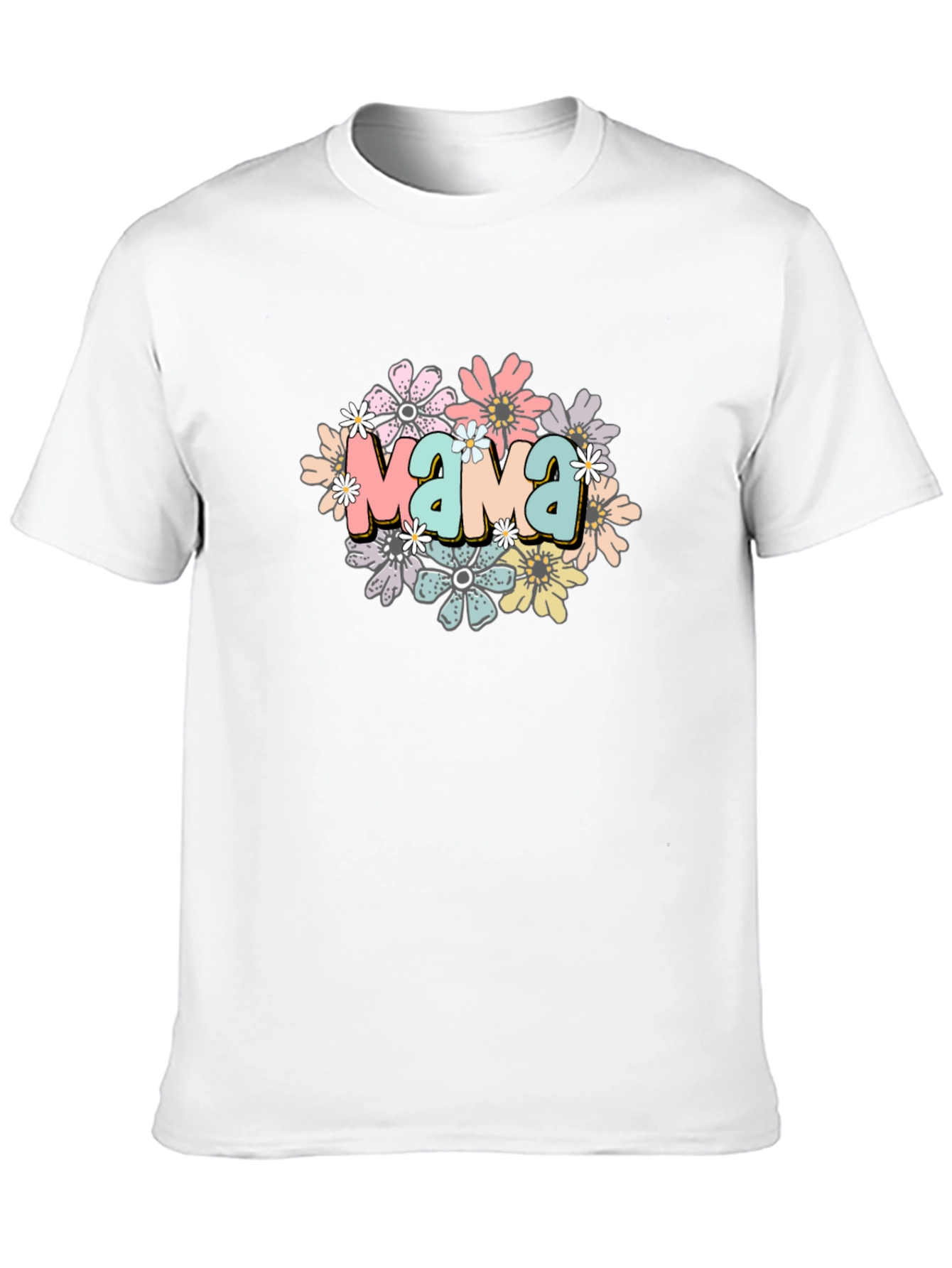 Mama Floral Graphic Black T-Shirt