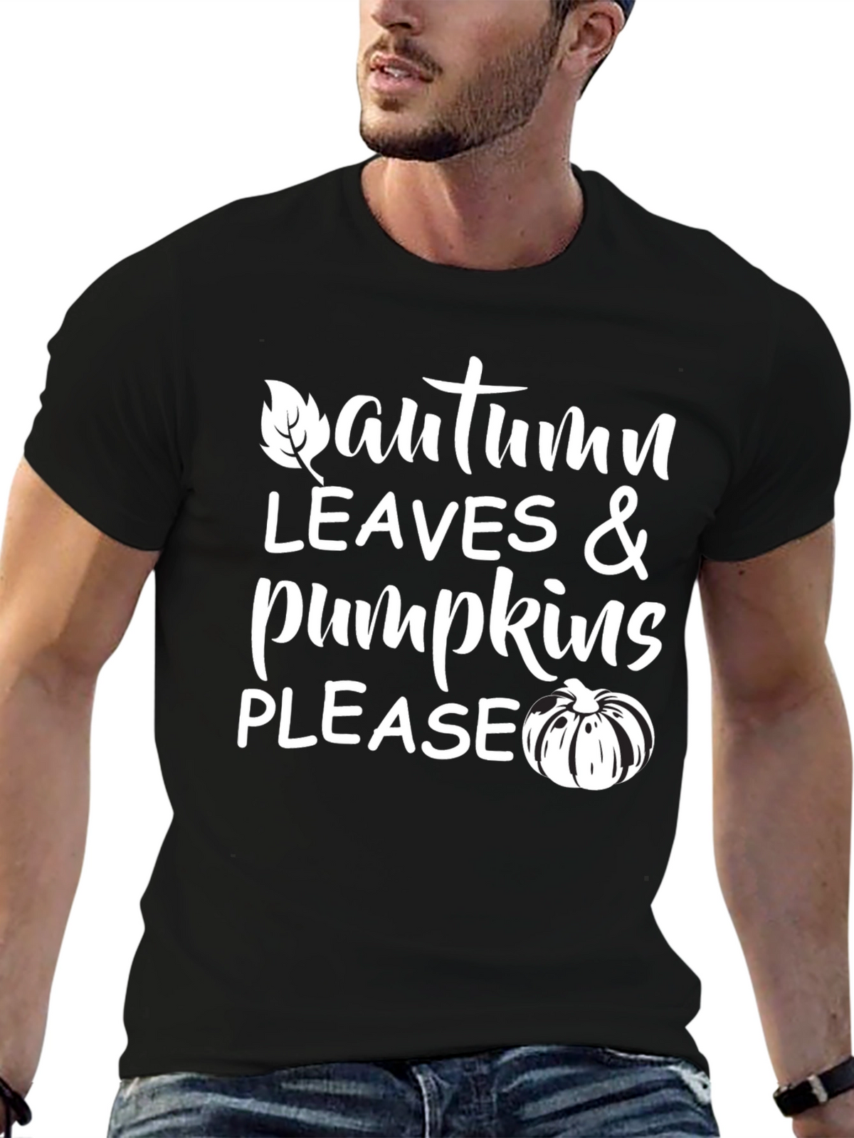 Autumn Leaves & Pumpkins Please T-Shirt