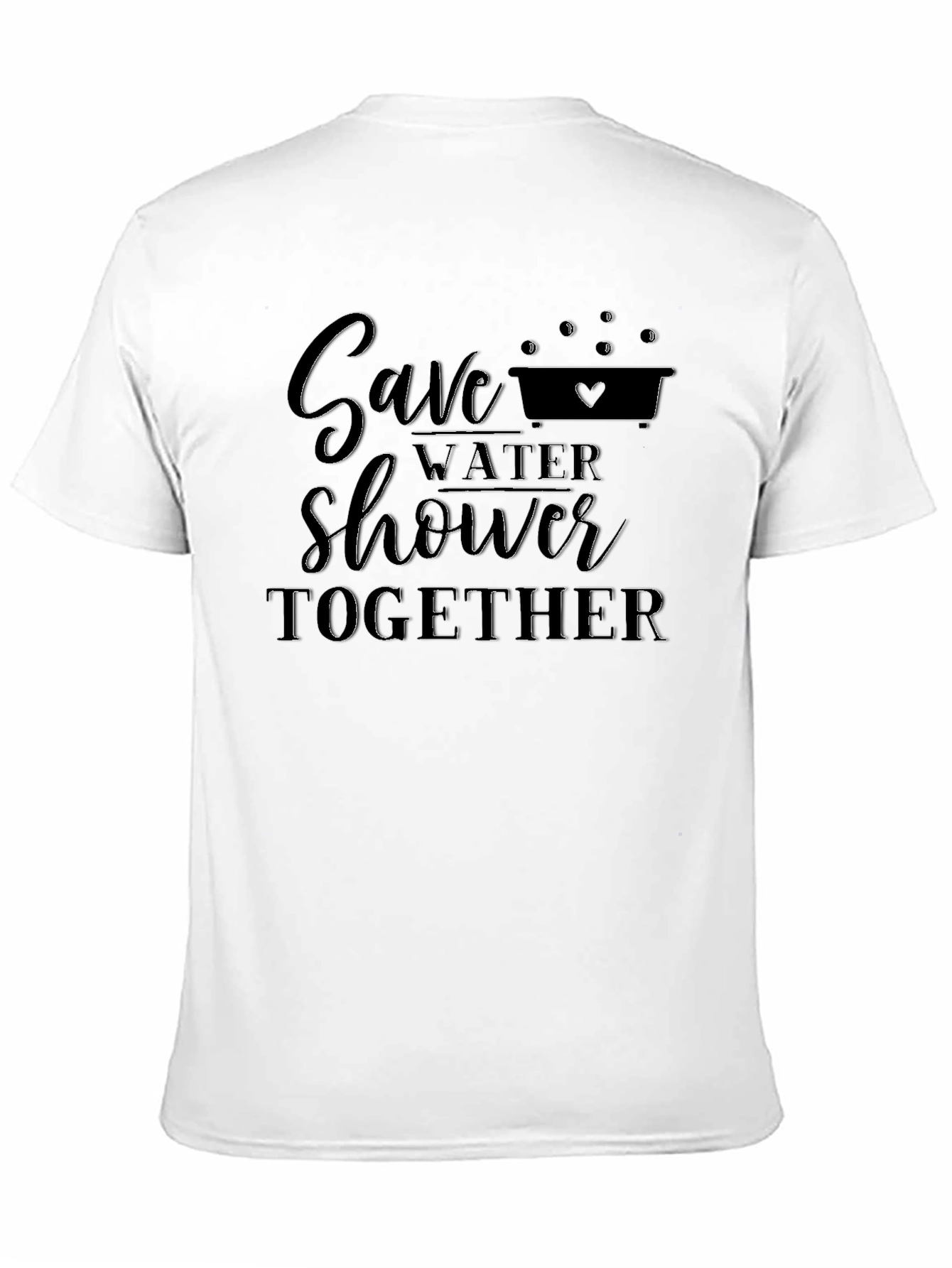 Save Water Shower Together Black Graphic Tee