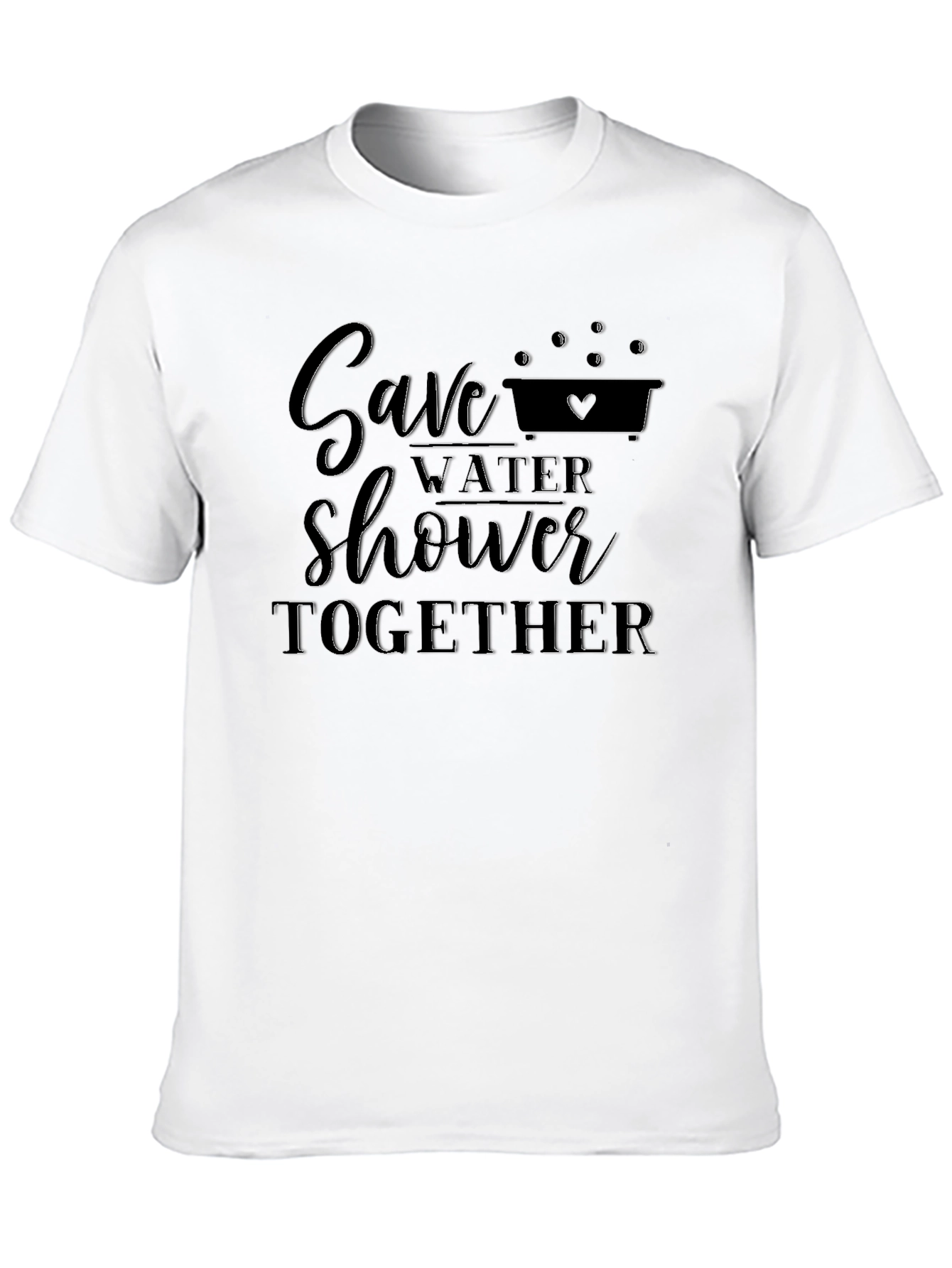 Save Water Shower Together Black Graphic Tee