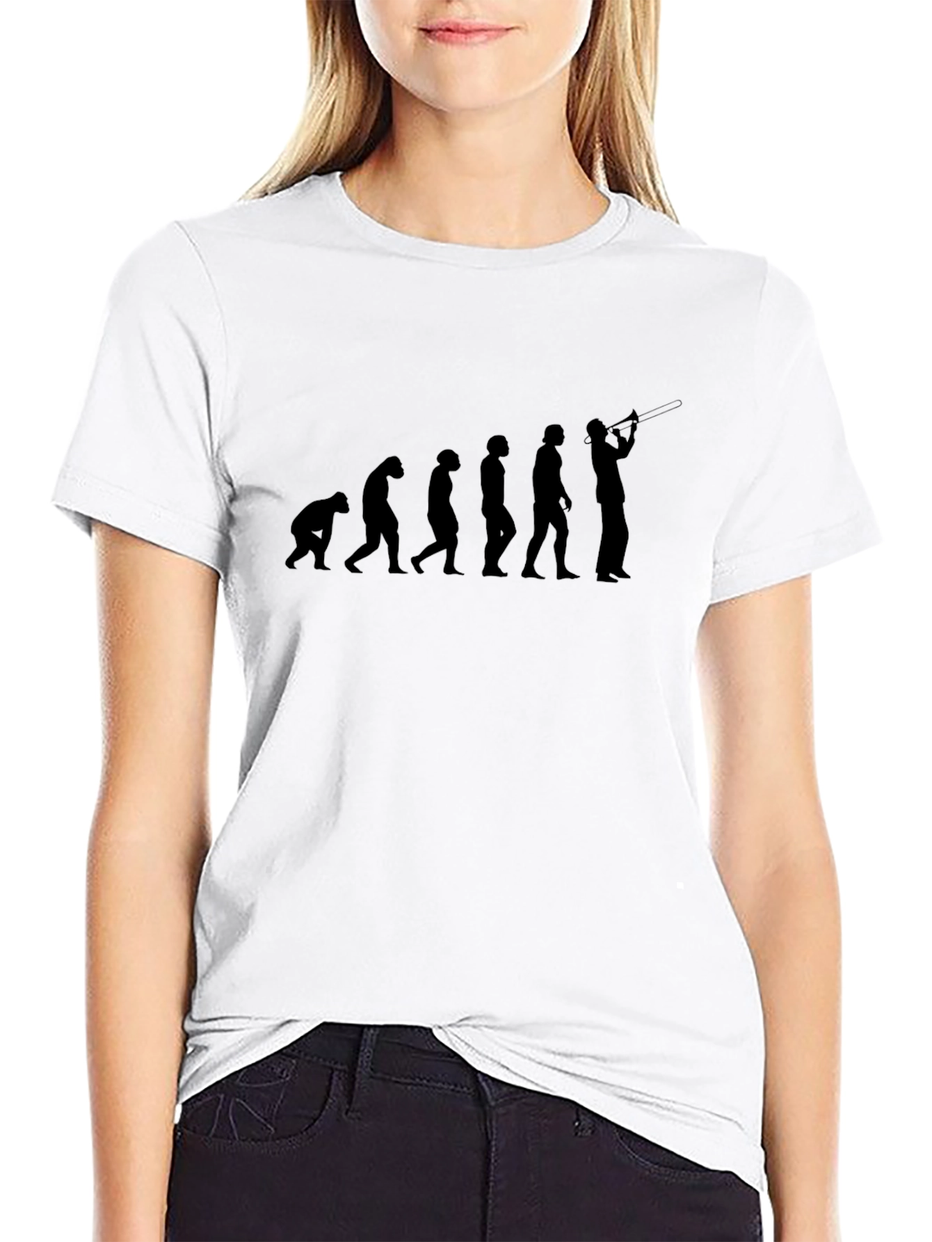Evolution of Trombone Player Black T-Shirt