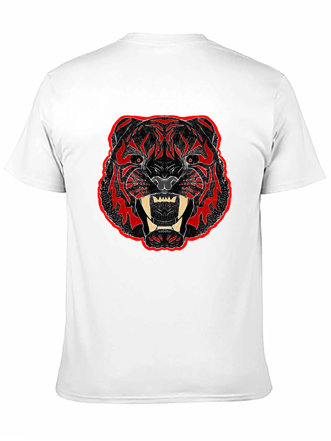 Black T-Shirt with Bold Tiger Graphic