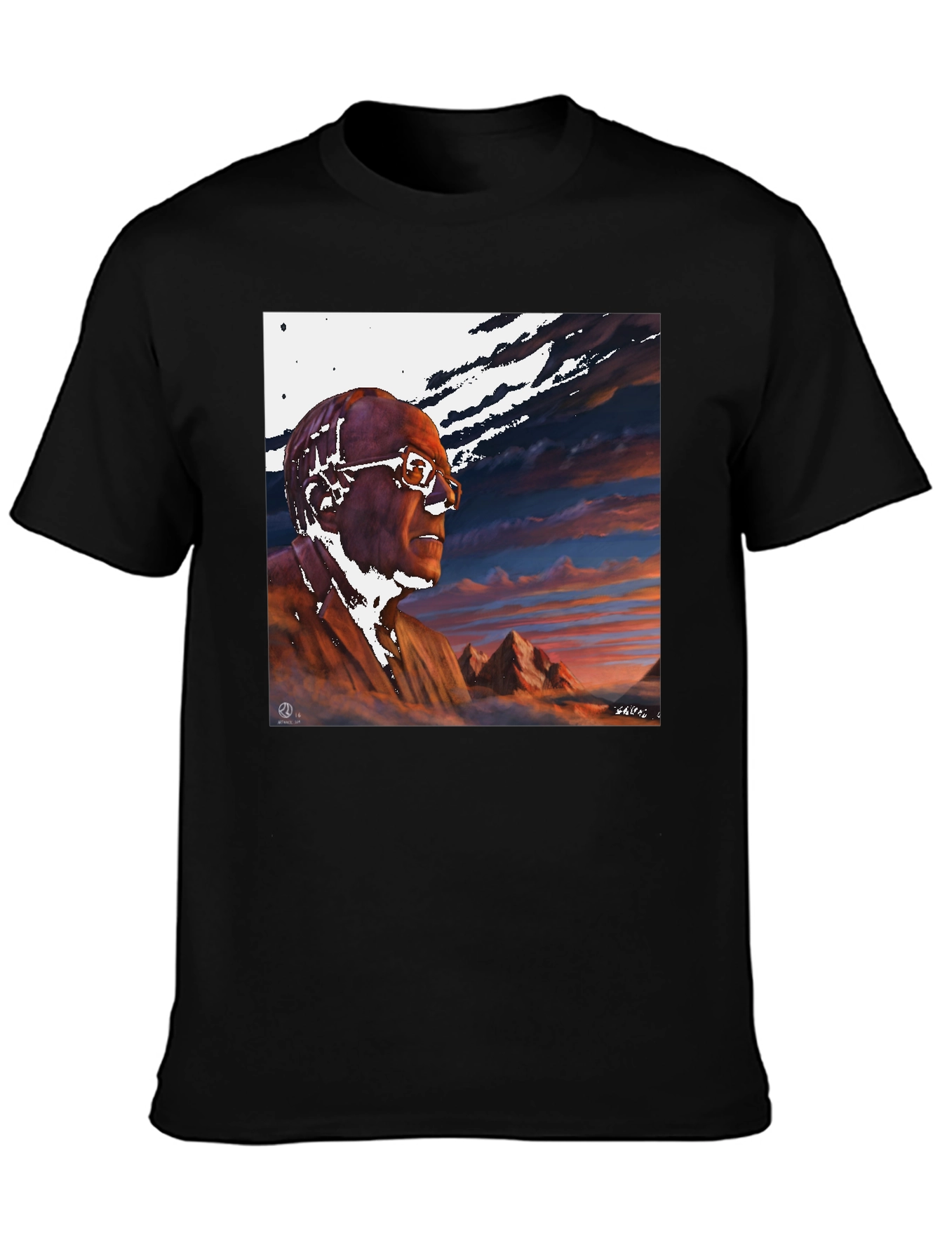 Artistic Portrait Black T-Shirt