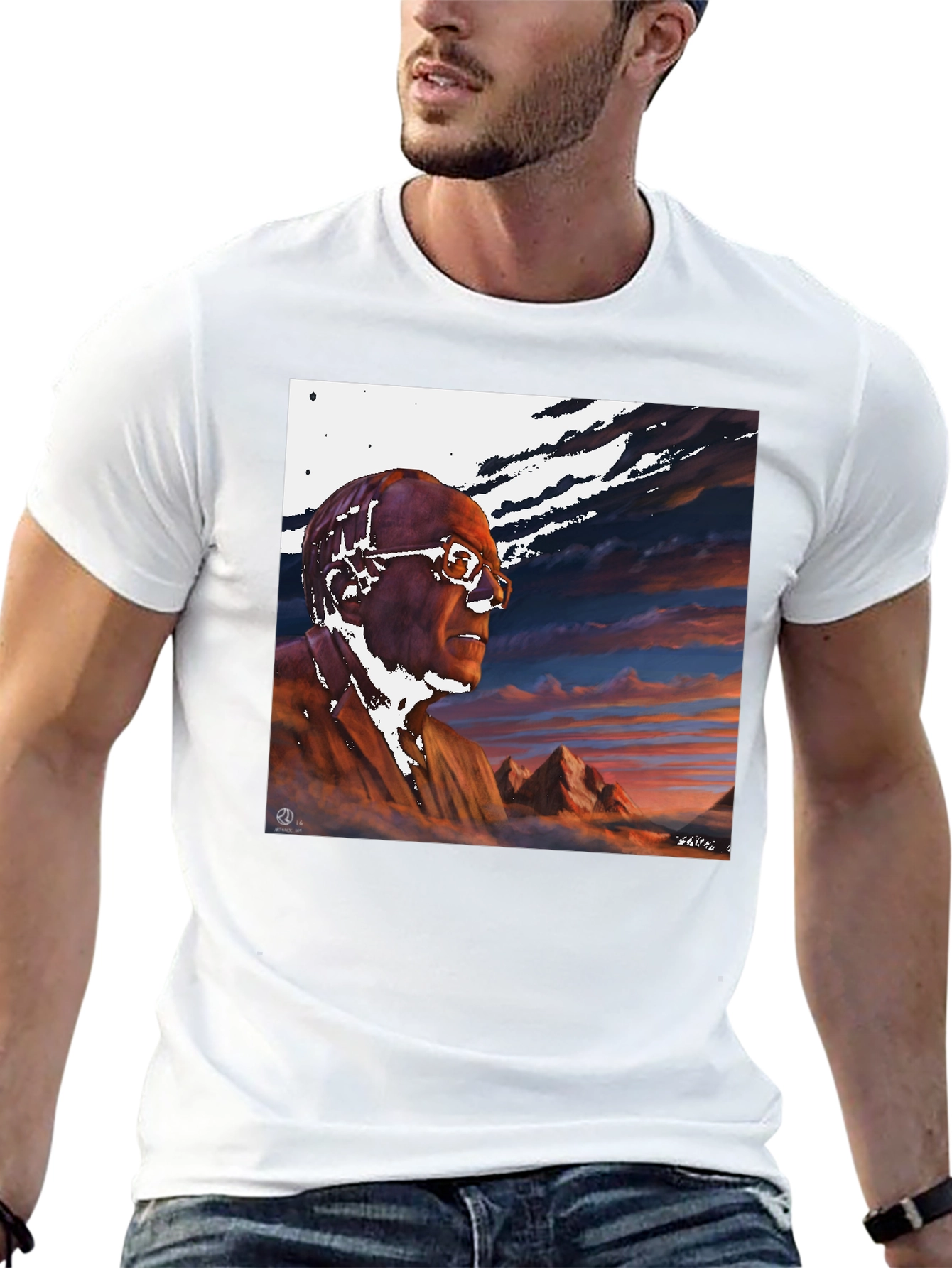Artistic Portrait Black T-Shirt