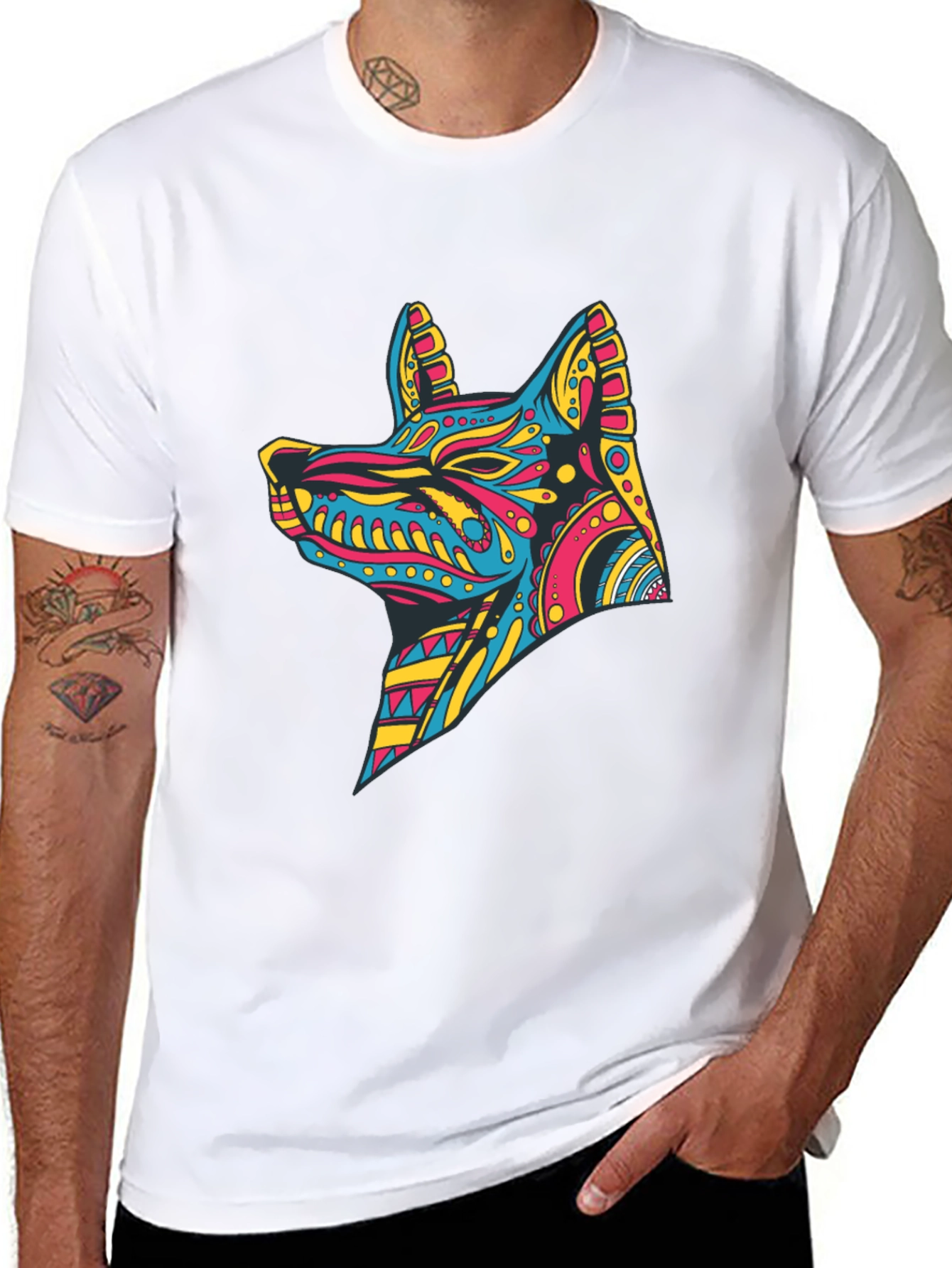 Abstract Anubis Graphic Black T-Shirt