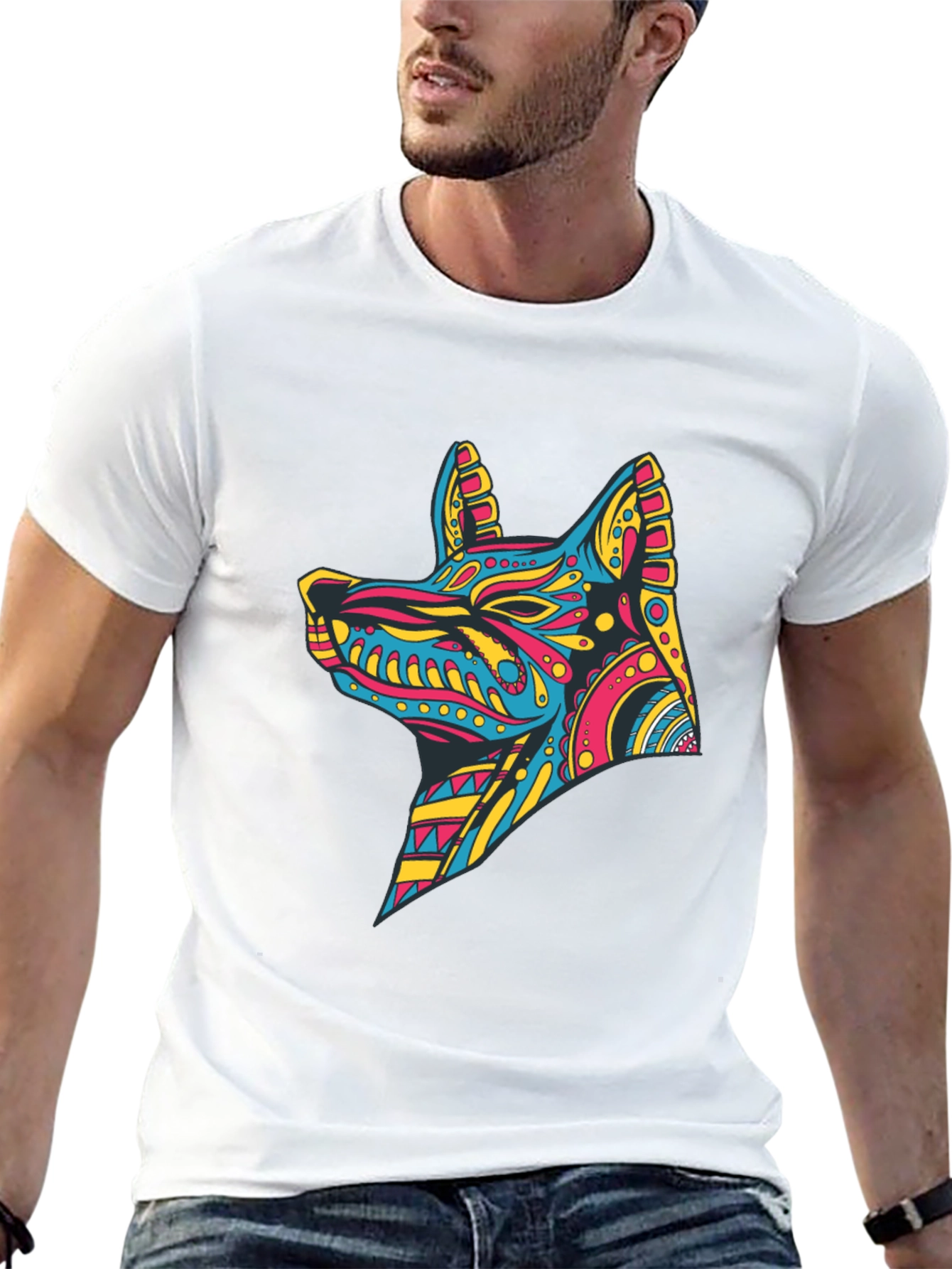 Abstract Anubis Graphic Black T-Shirt