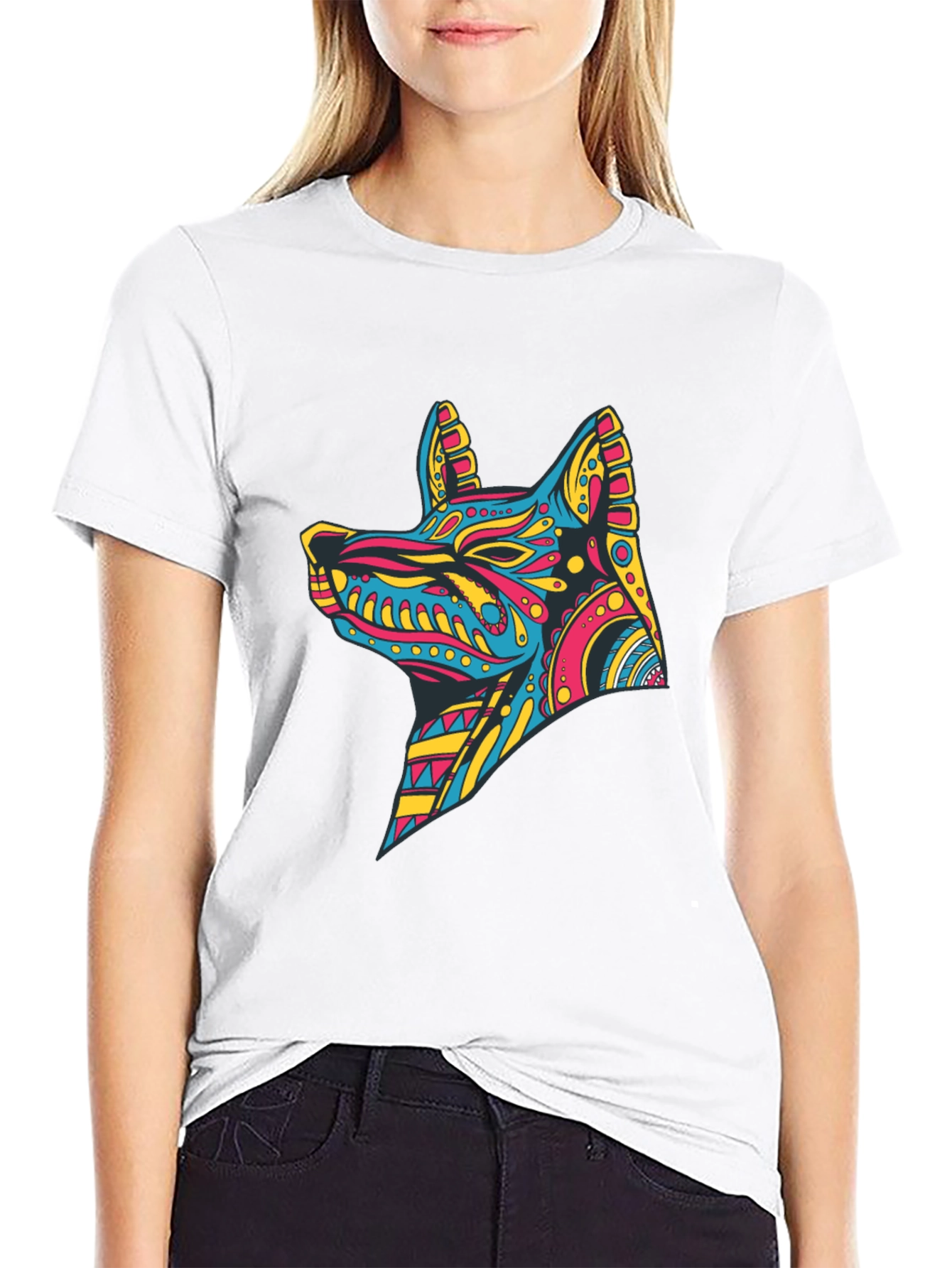 Abstract Anubis Graphic Black T-Shirt
