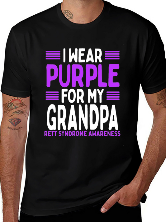 I Wear Purple for My Grandpa Rett Syndrome Awareness T-Shirt