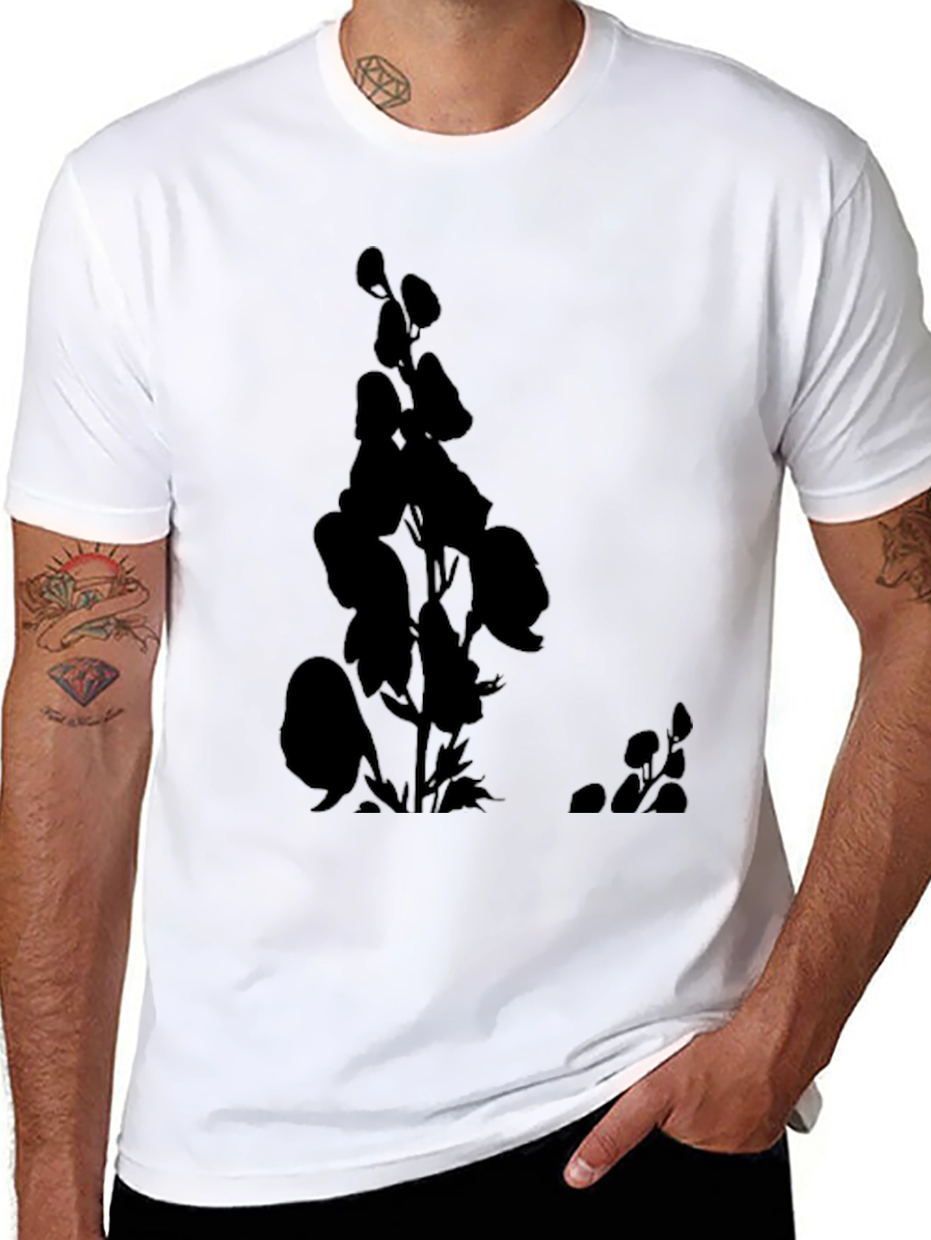 Botanical Silhouette Black T-Shirt