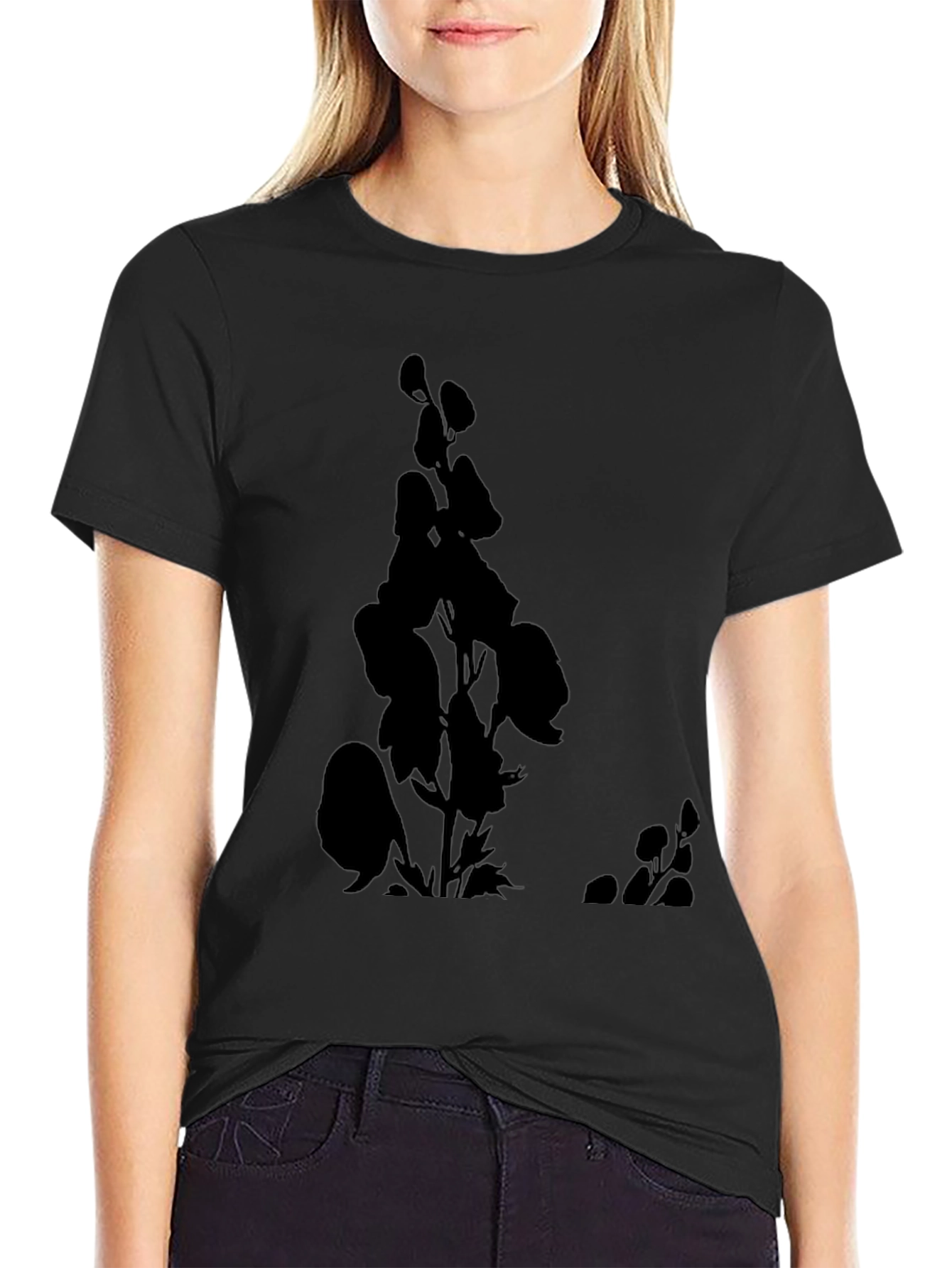 Botanical Silhouette Black T-Shirt