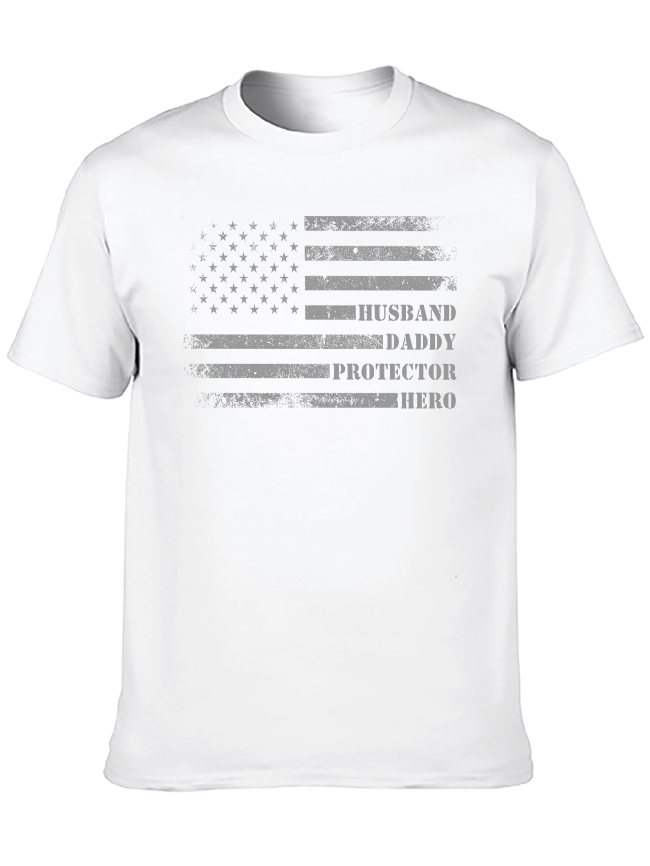Husband Daddy Protector Hero American Flag T-Shirt