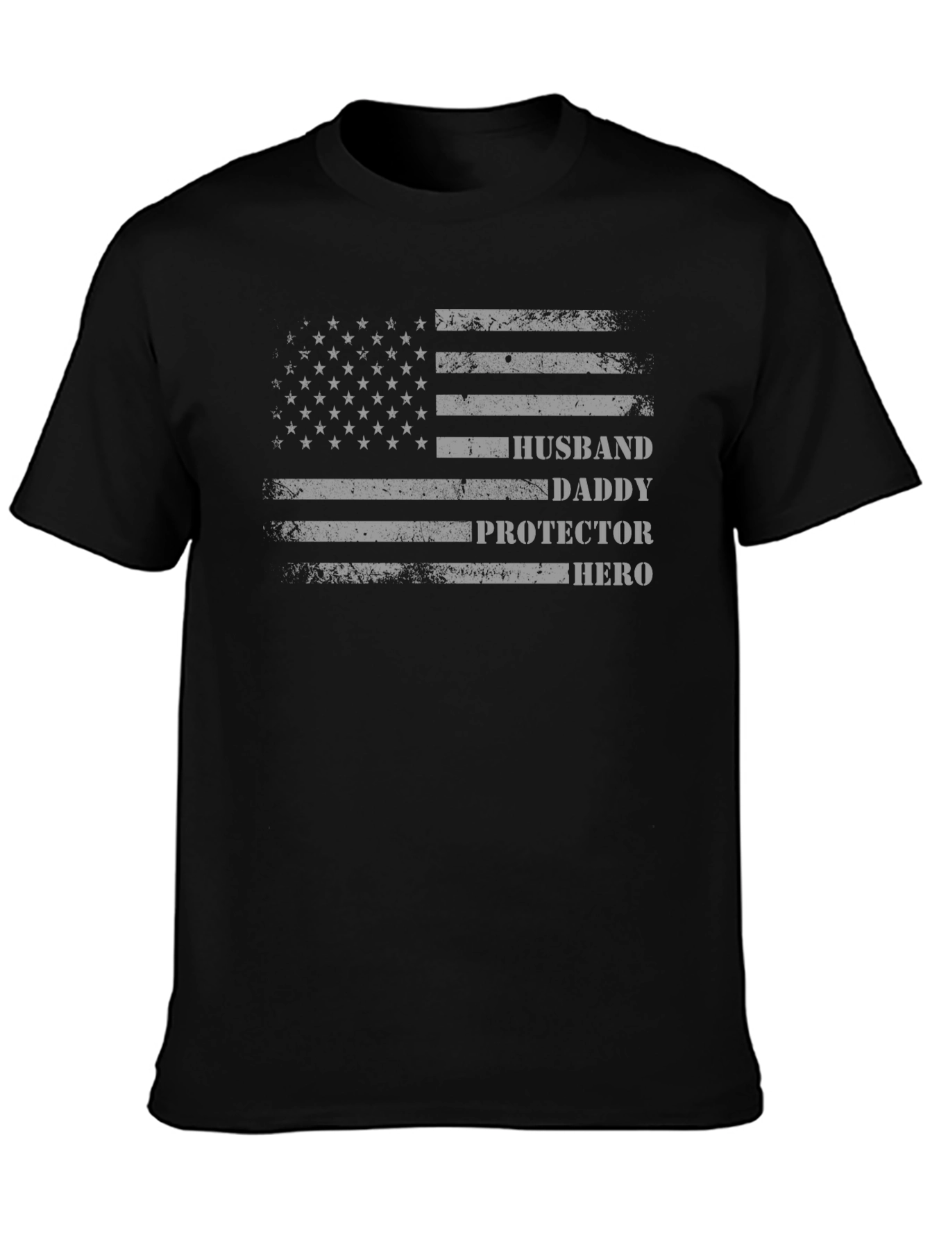 Husband Daddy Protector Hero American Flag T-Shirt
