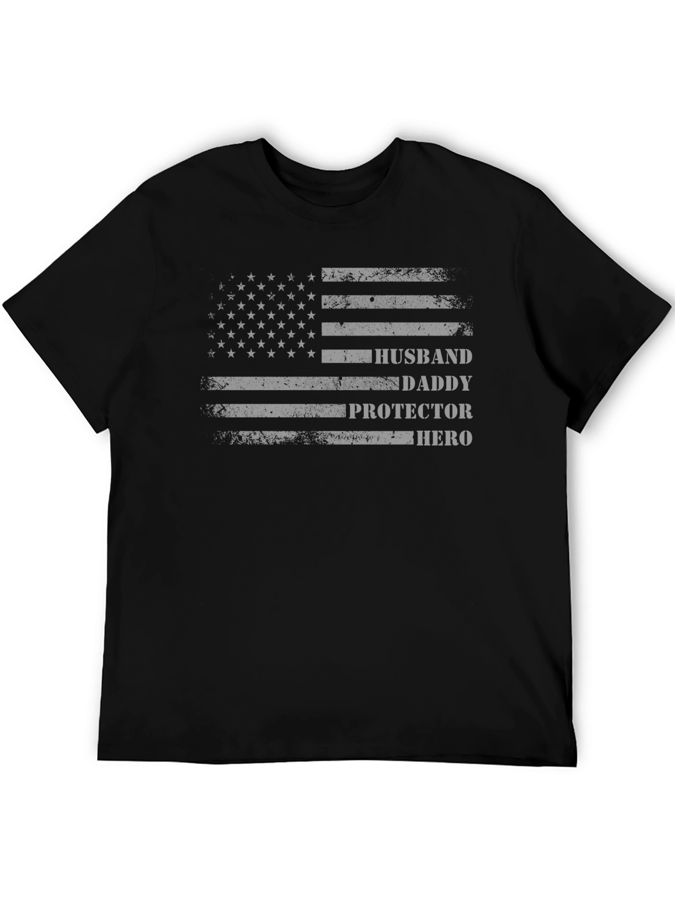 Husband Daddy Protector Hero American Flag T-Shirt