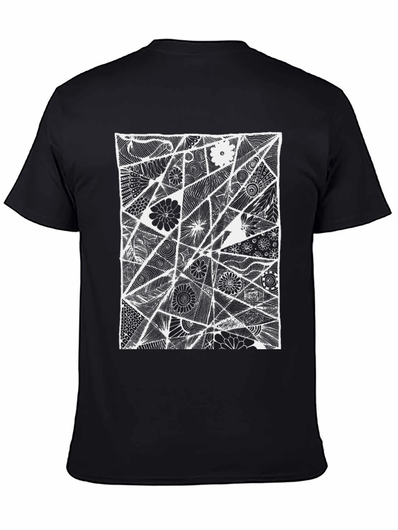 Abstract Floral Black T-Shirt