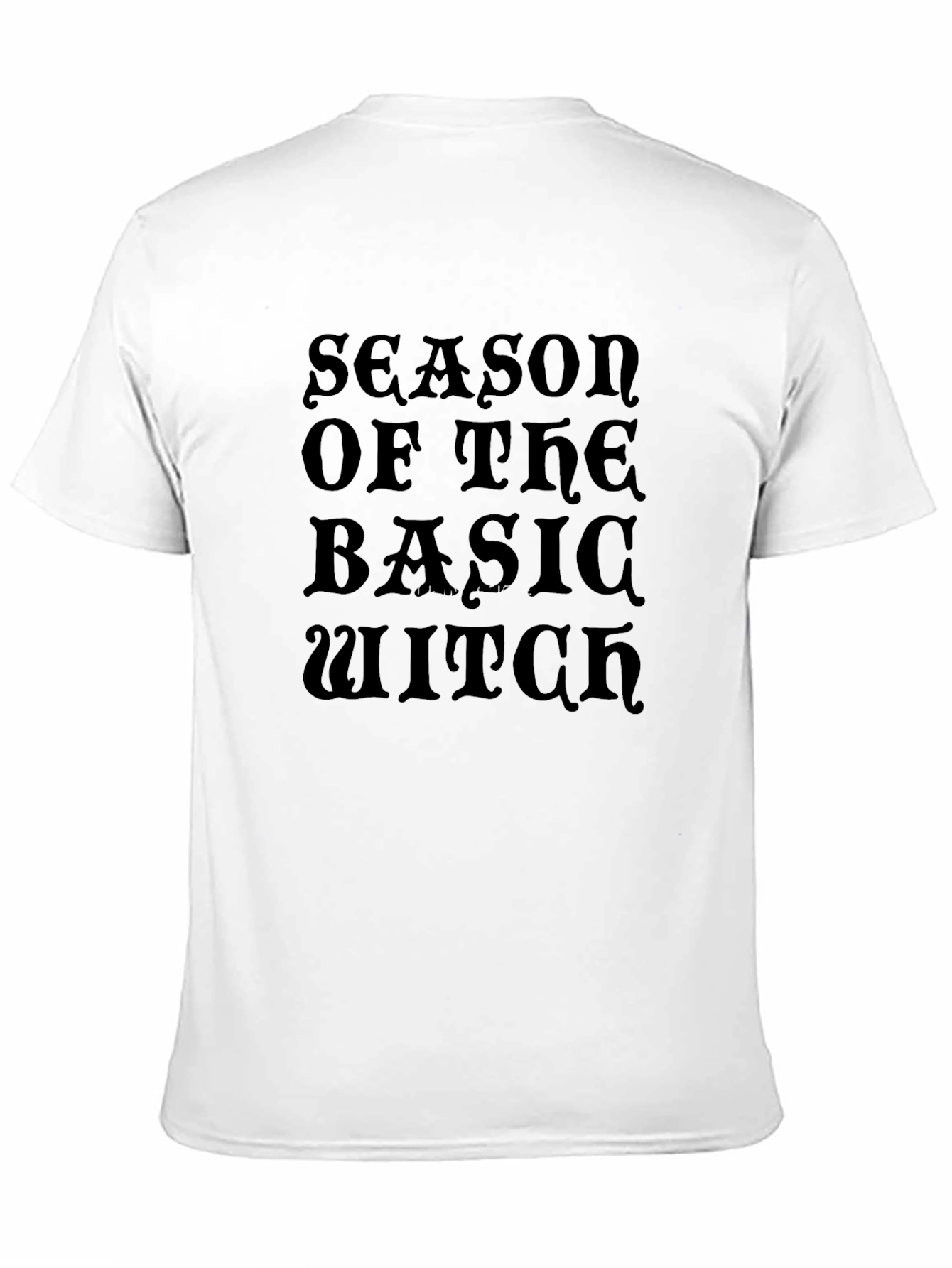 Basic Witch Season Graphic Tee - Black Cotton T-Shirt