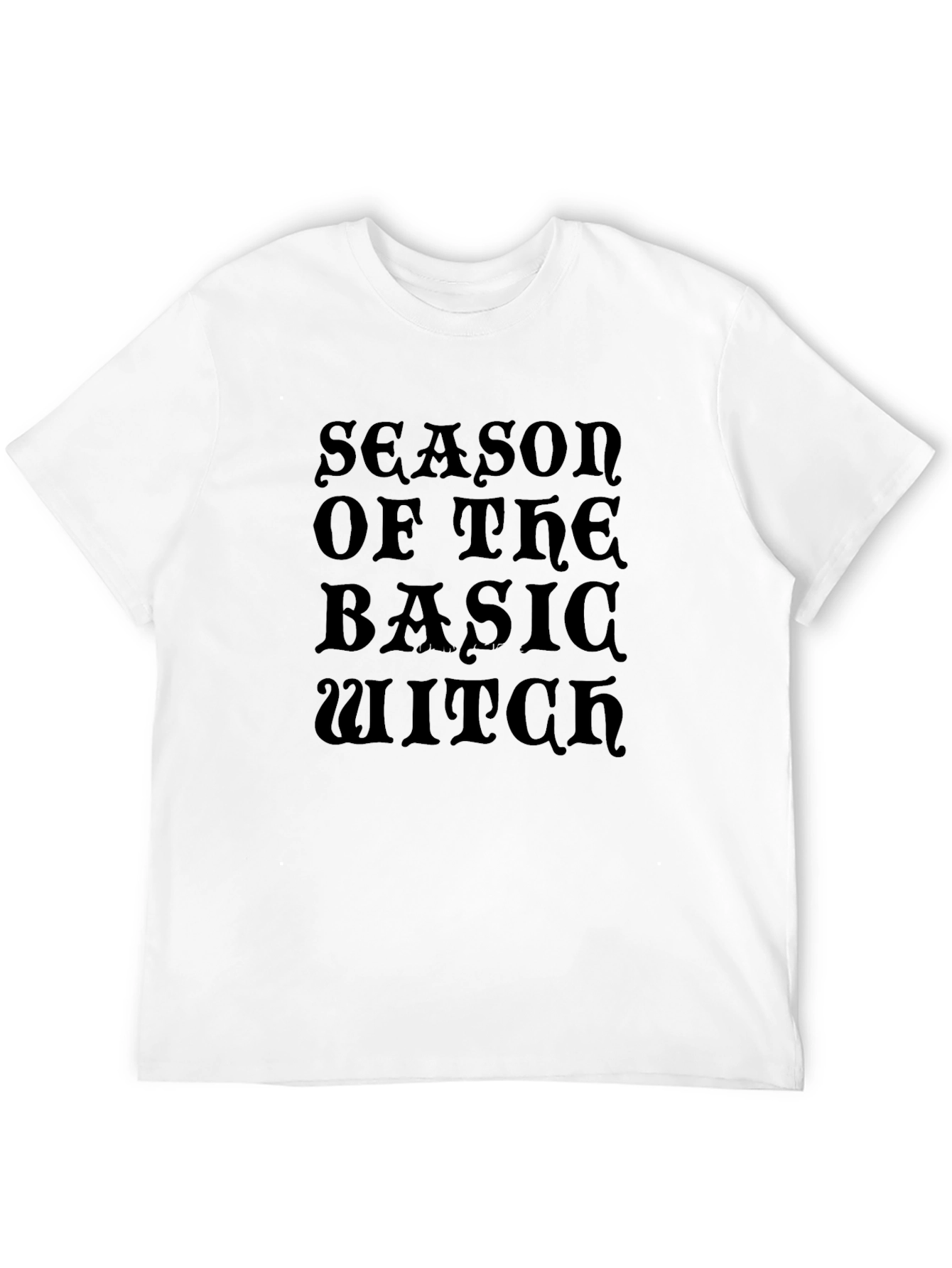 Basic Witch Season Graphic Tee - Black Cotton T-Shirt