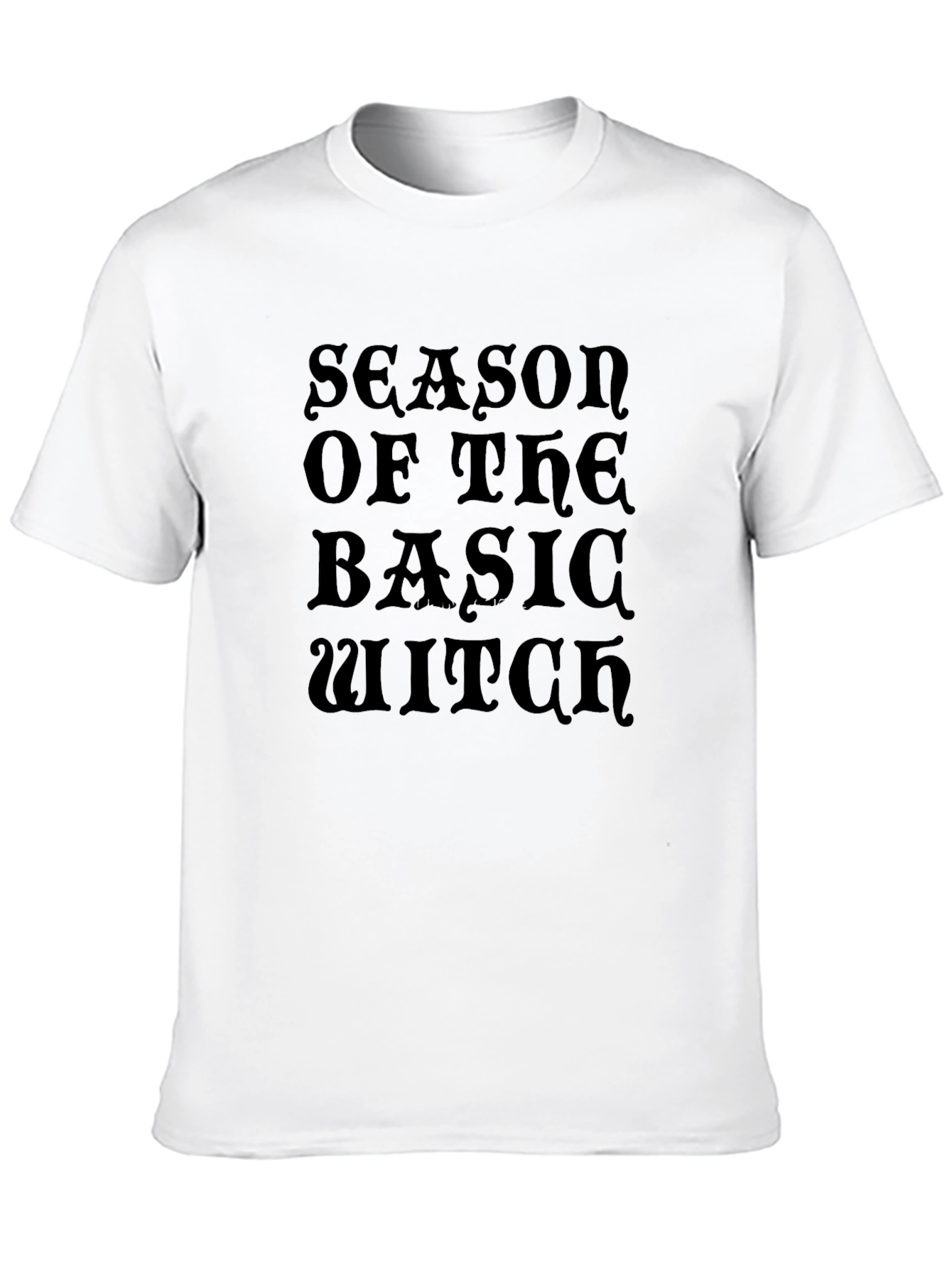 Basic Witch Season Graphic Tee - Black Cotton T-Shirt