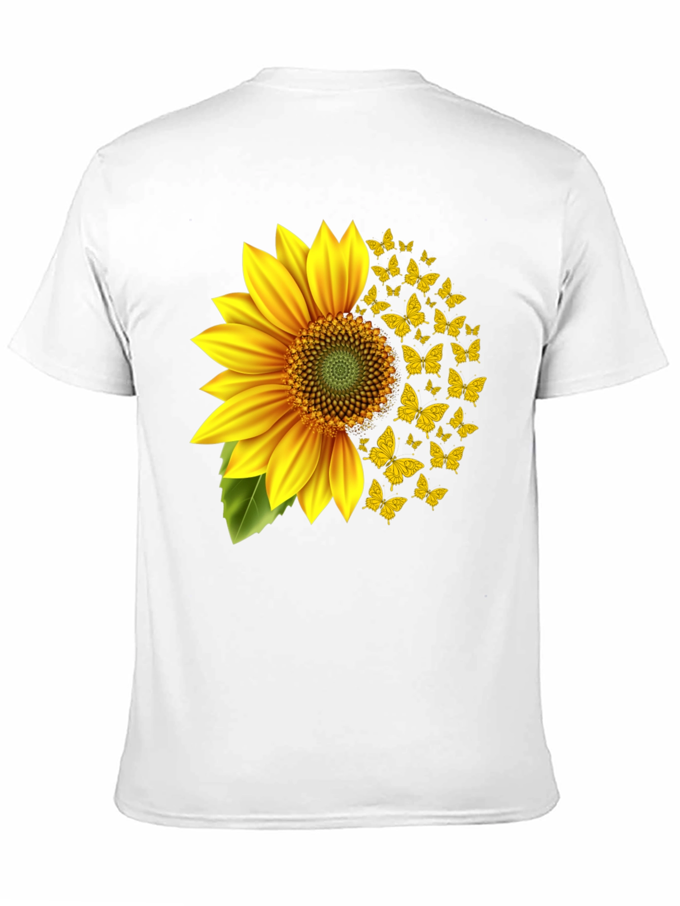 Sunflower Butterfly Graphic Tee - Black Cotton Blend