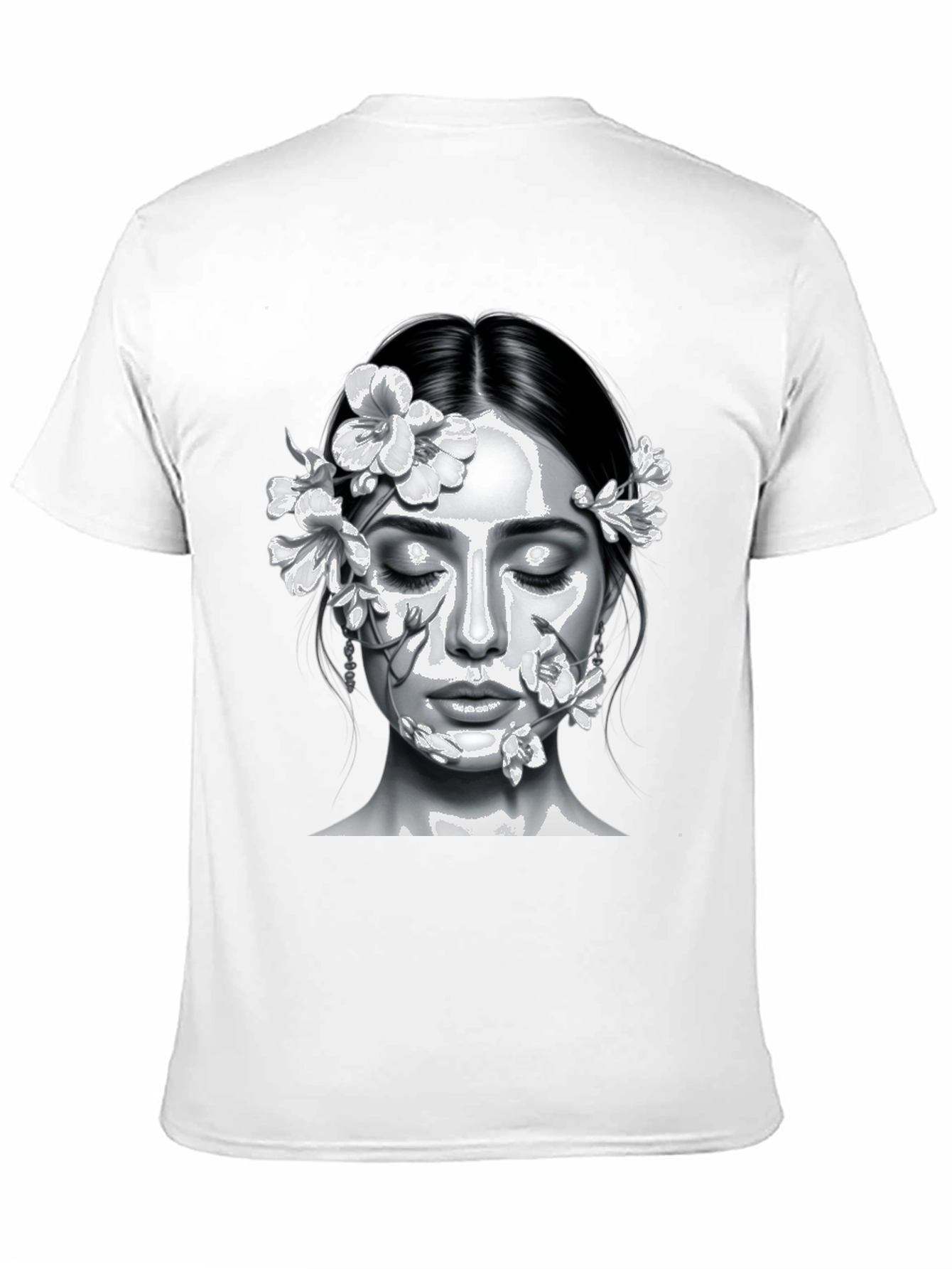 Floral Face Graphic Tee - Black