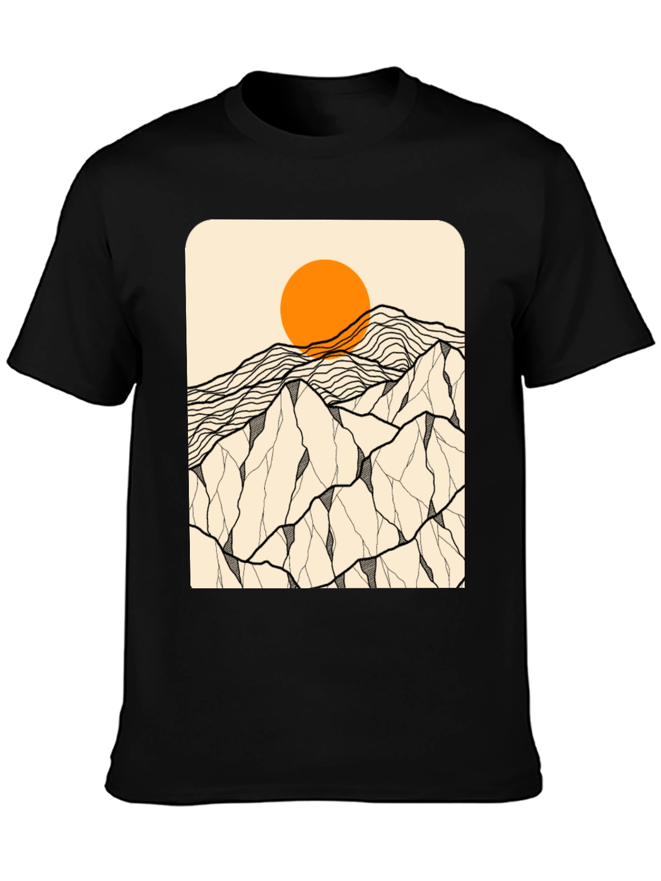 Mountainscape Graphic Tee - Black Cotton Blend