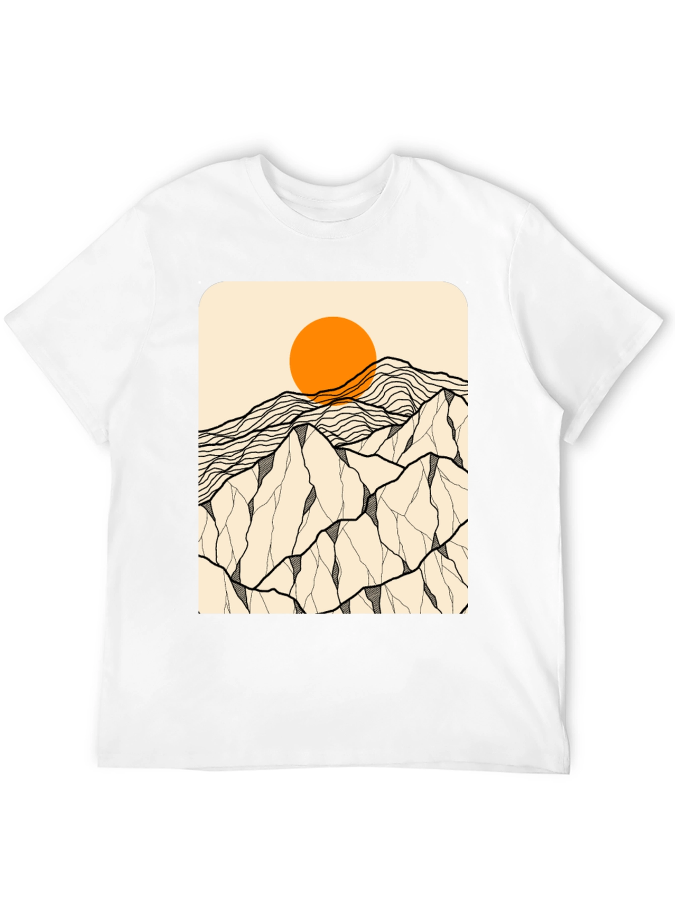 Mountainscape Graphic Tee - Black Cotton Blend