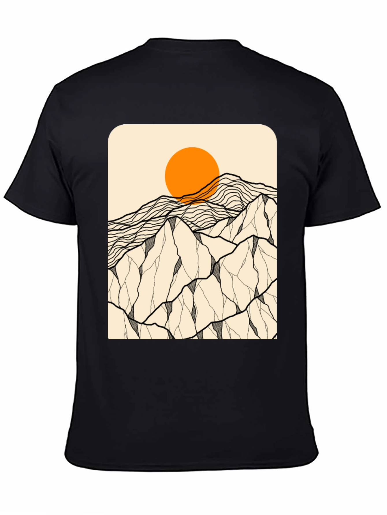 Mountainscape Graphic Tee - Black Cotton Blend