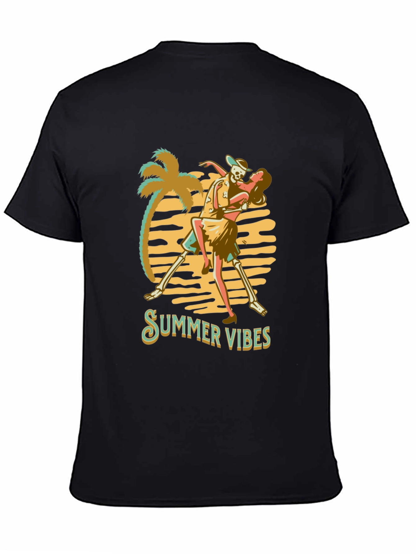 Summer Vibes Graphic Tee - Skeleton Dance