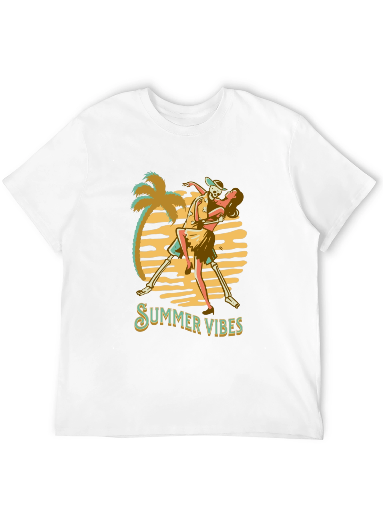 Summer Vibes Graphic Tee - Skeleton Dance