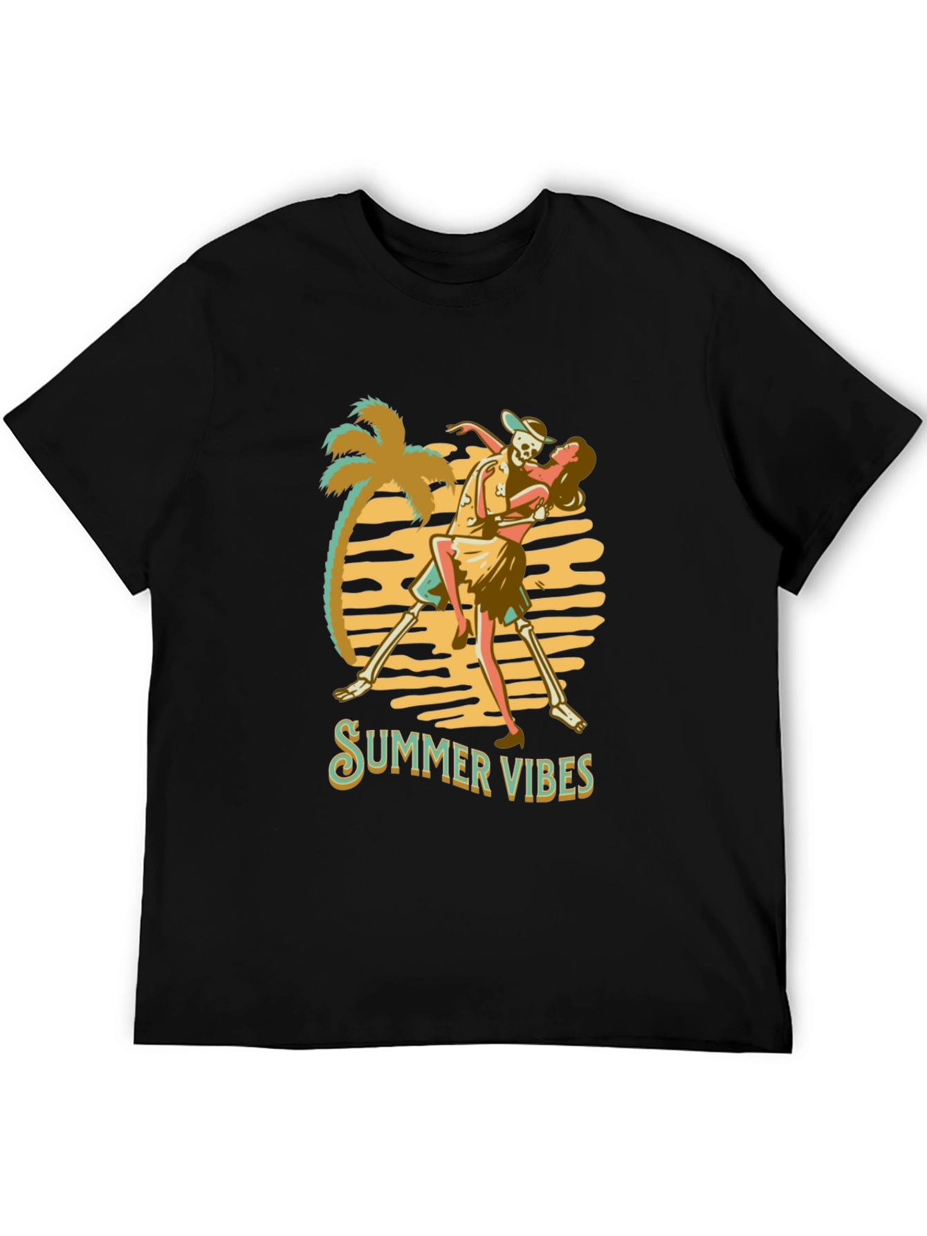 Summer Vibes Graphic Tee - Skeleton Dance