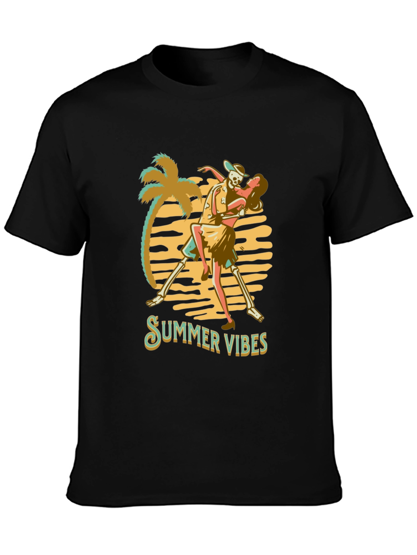 Summer Vibes Graphic Tee - Skeleton Dance