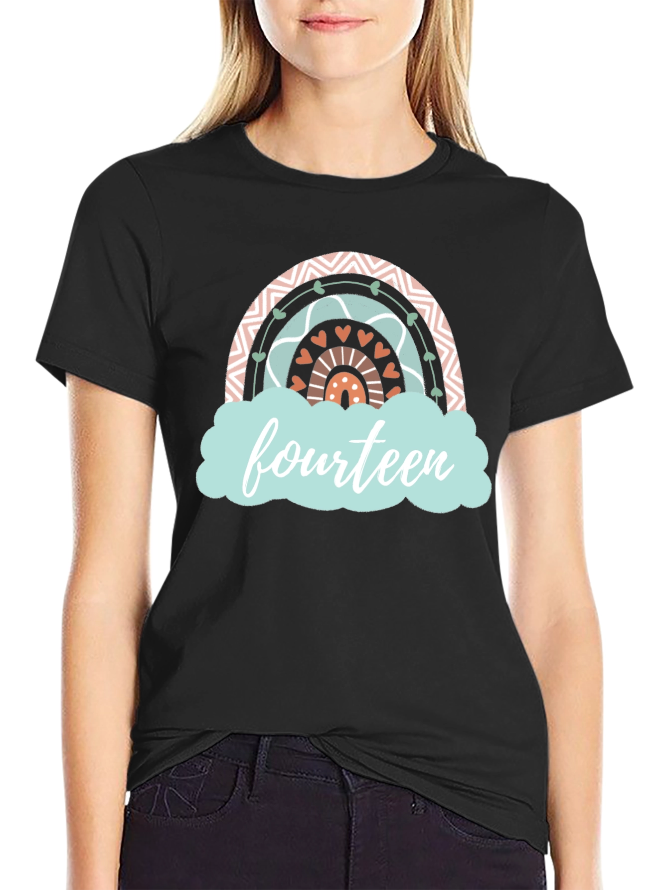 Fourteenth Birthday Rainbow T-shirt