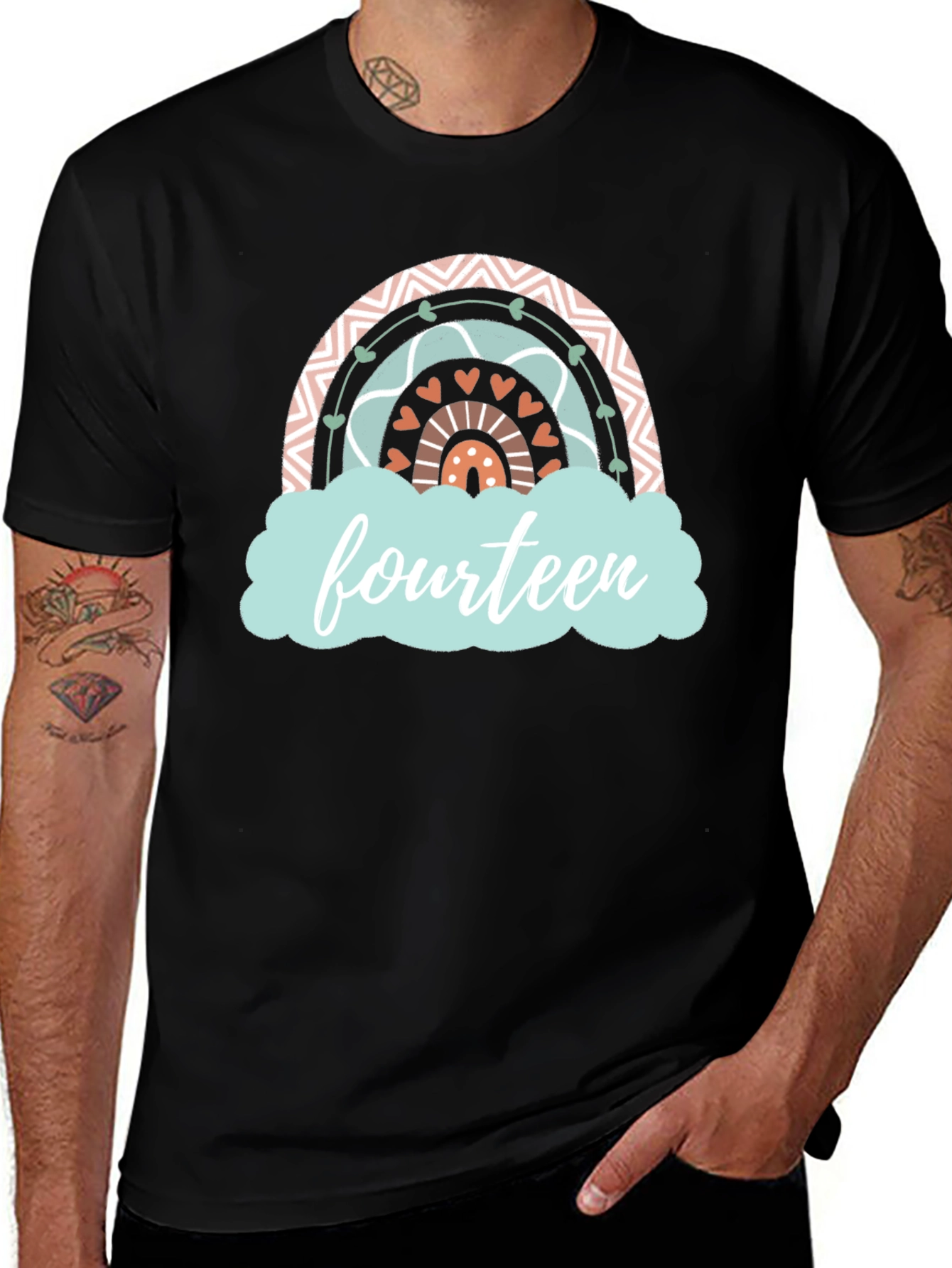 Fourteenth Birthday Rainbow T-shirt