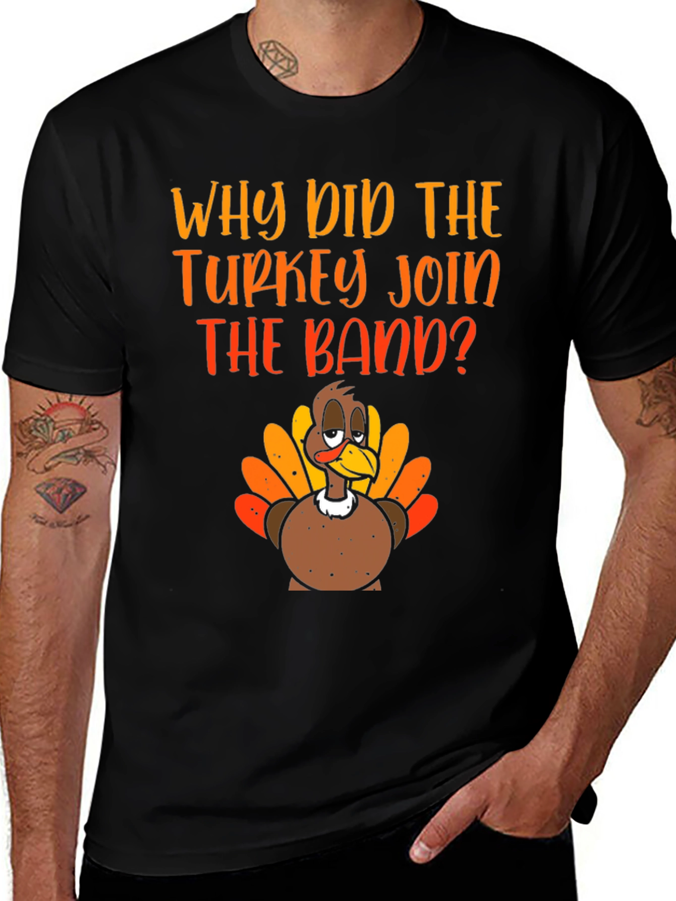 Turkey Band T-Shirt - Thanksgiving Humor Tee