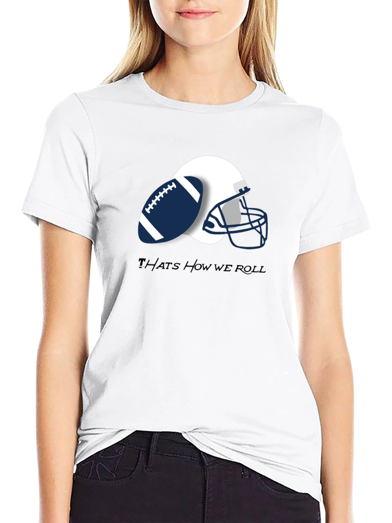 Football Helmet & Ball Graphic T-Shirt