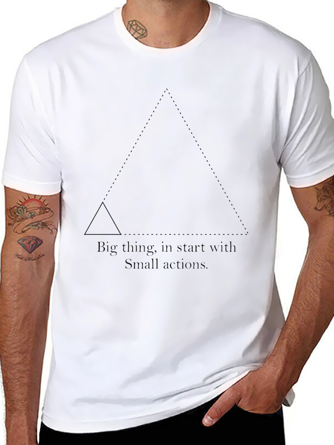 Motivational Triangle Graphic Tee - Black