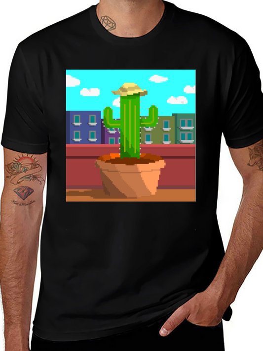 Pixel Cactus T-Shirt - Retro Gaming Style
