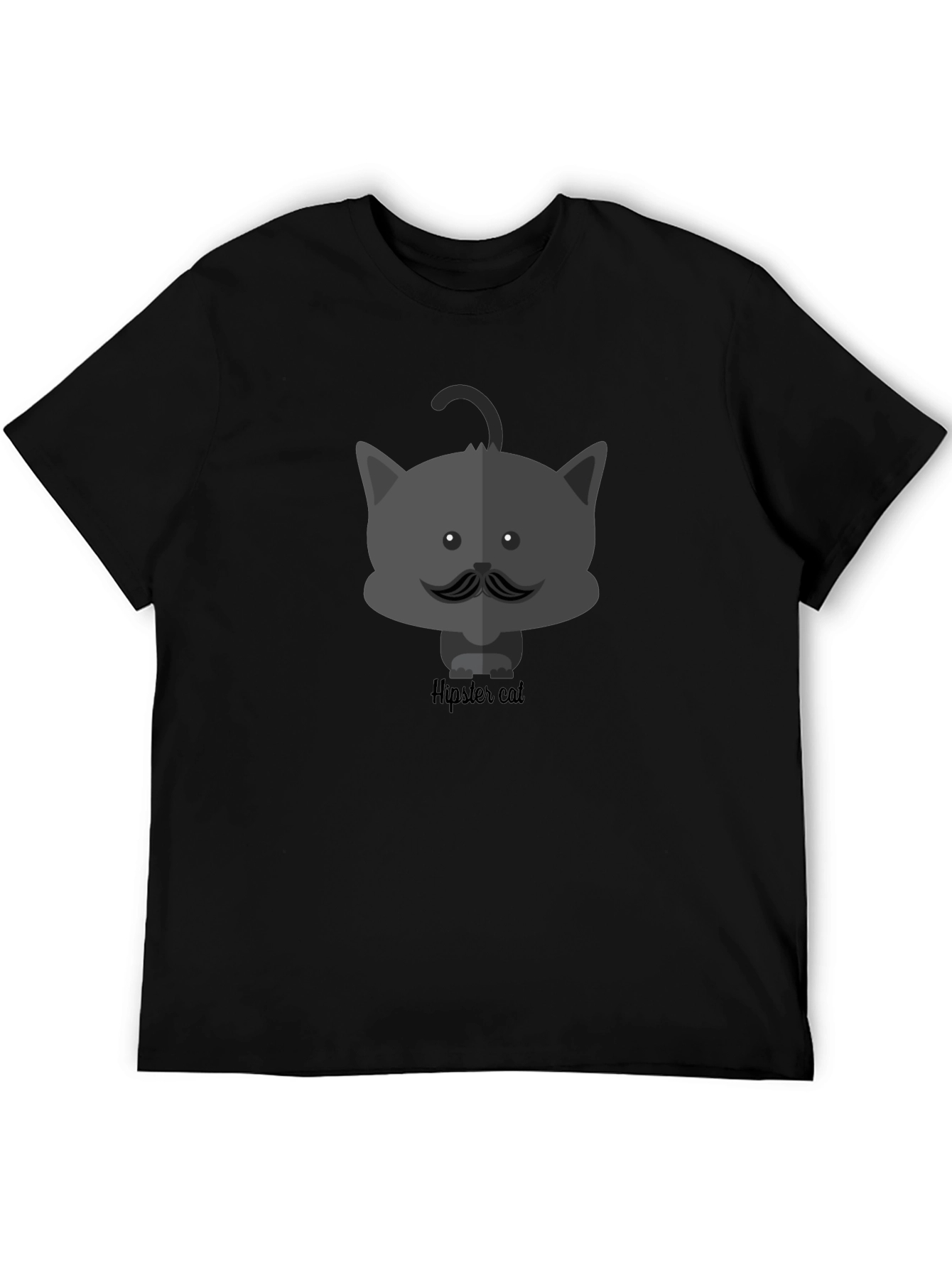 Hipster Cat Graphic Print T-Shirt