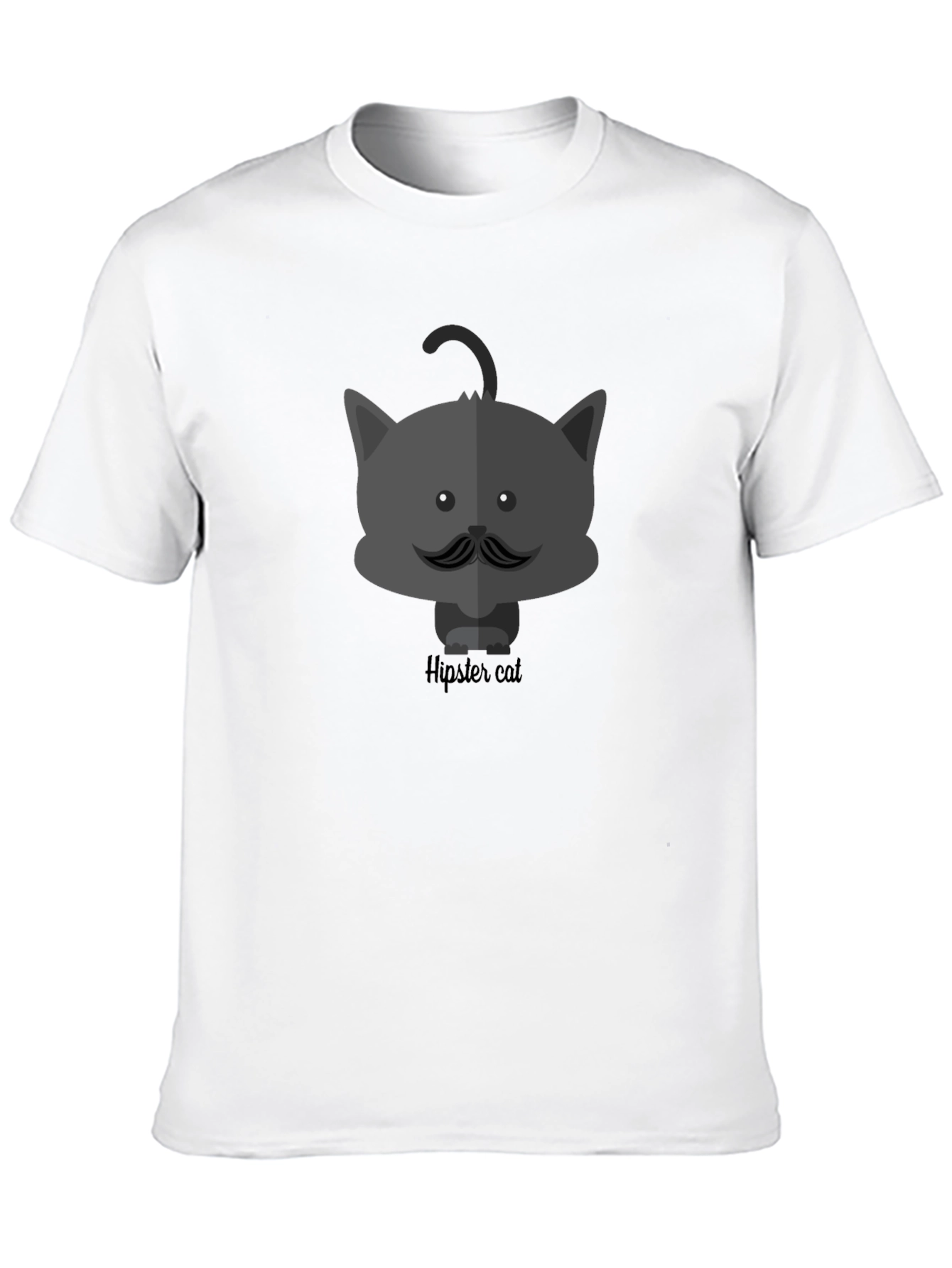 Hipster Cat Graphic Print T-Shirt
