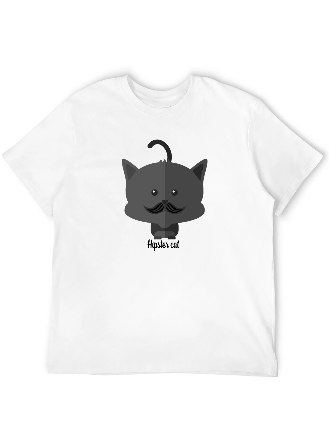 Hipster Cat Graphic Print T-Shirt