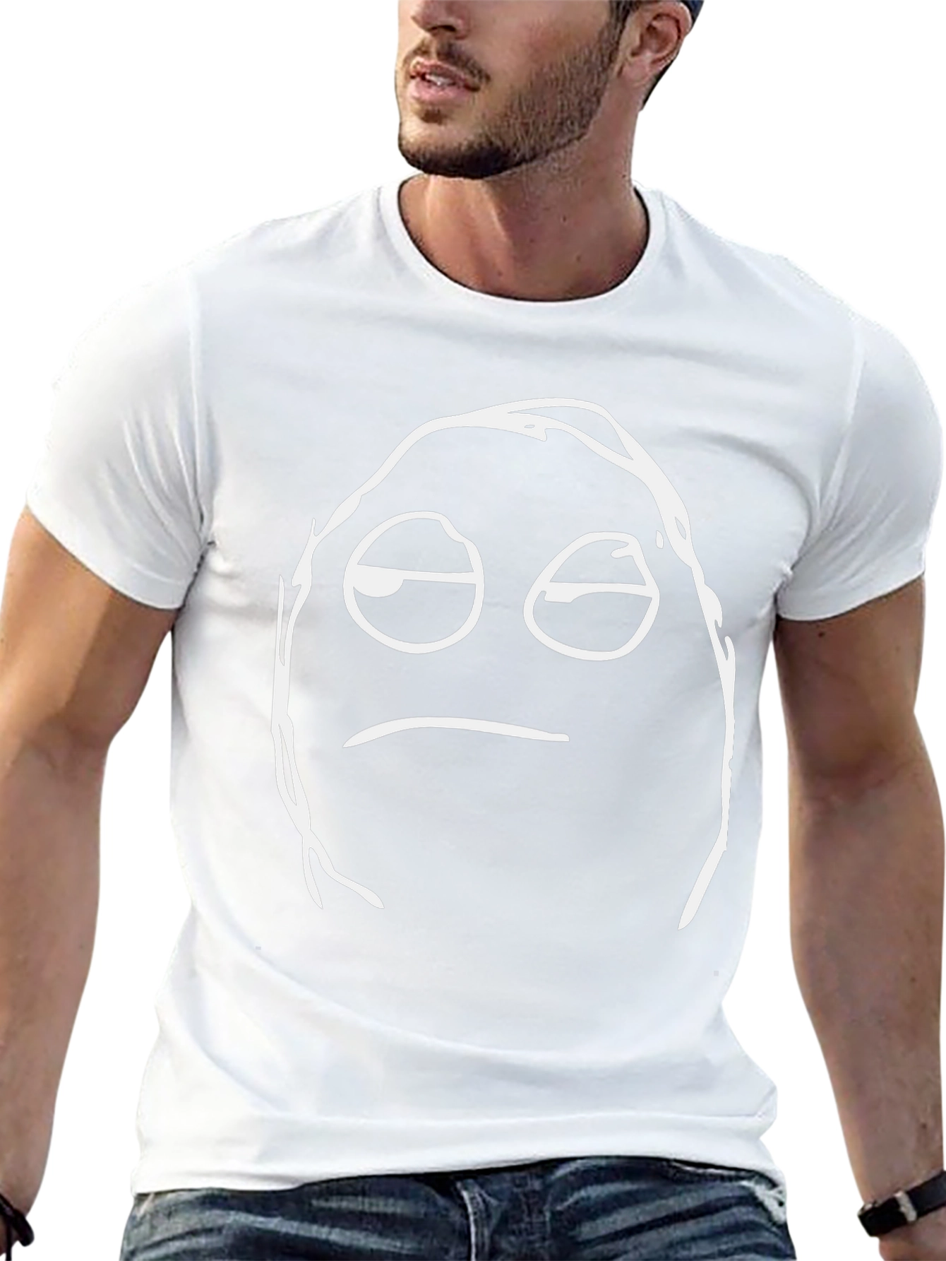Meme Face Graphic Black T-Shirt