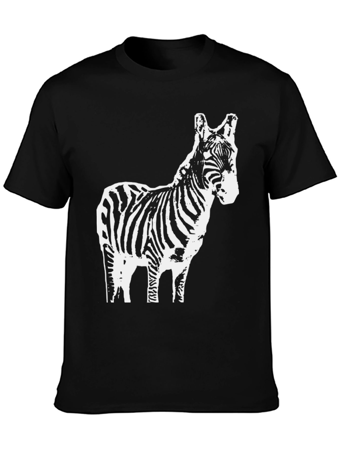 Zebra Graphic T-Shirt - Black Cotton Tee