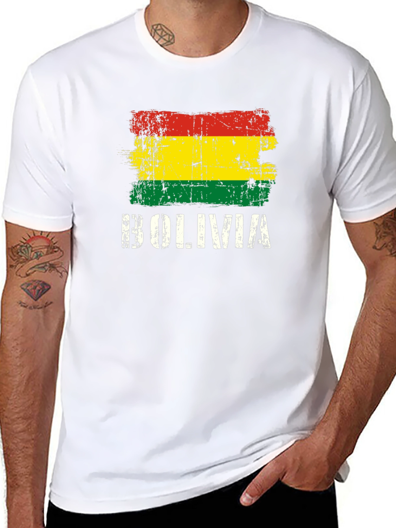 Bolivia Flag T-Shirt - Distressed Graphic Tee