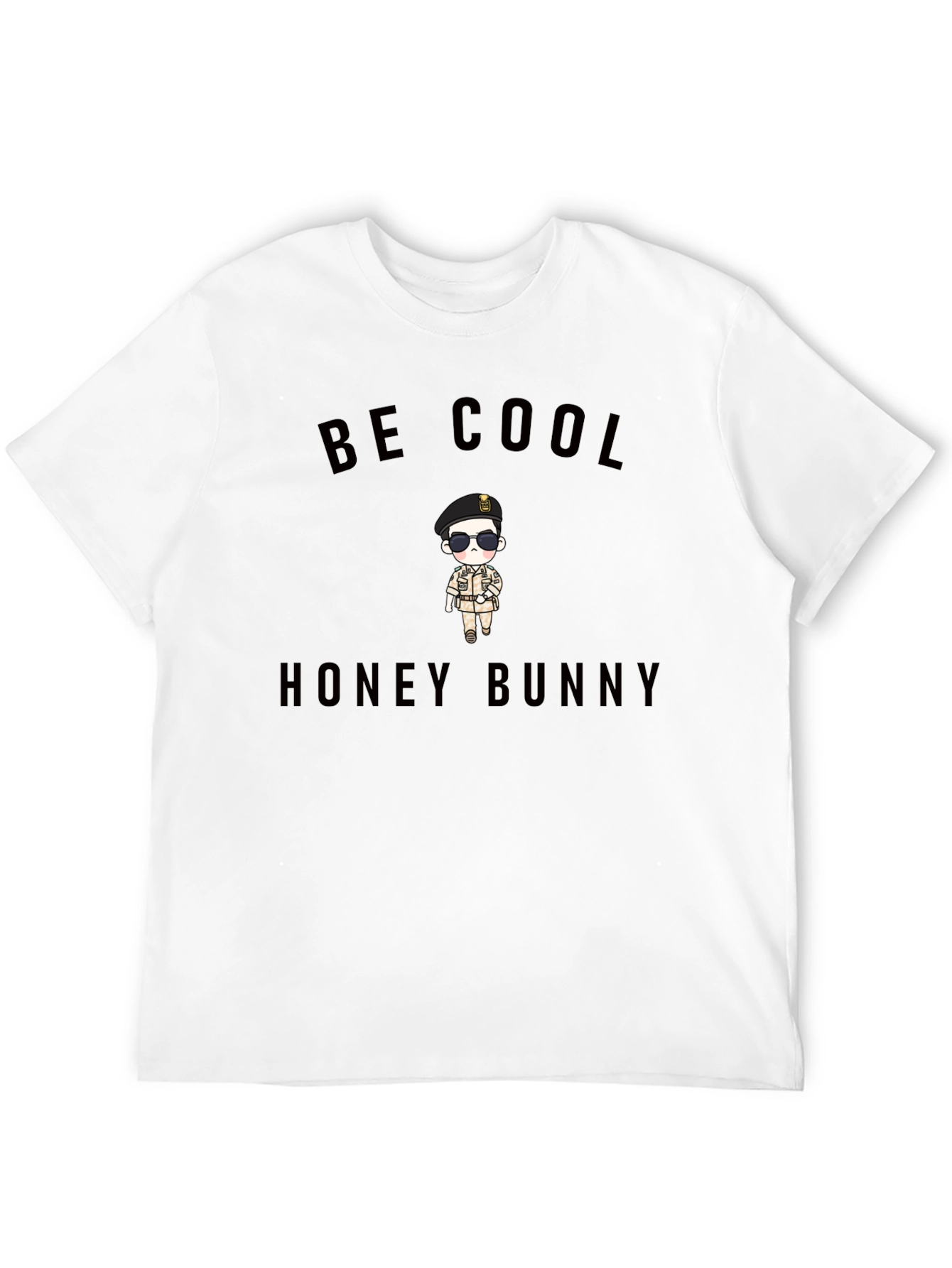 Be Cool Honey Bunny Black Graphic Tee